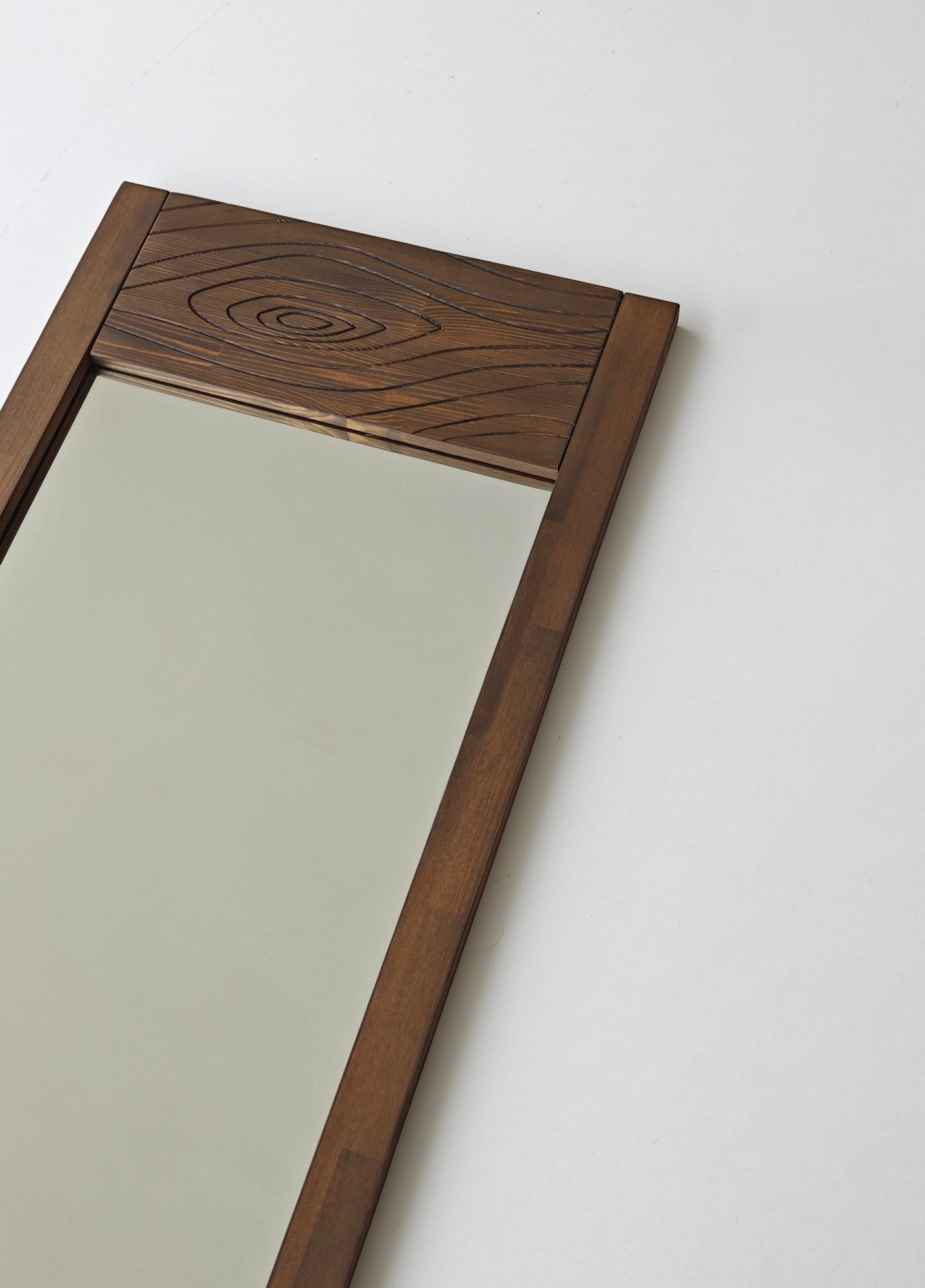 Espelho Cheval Elegante, 55 cm x 155 cm, Cor Nogueira | 100% Madeira Maciça de Pinho, Espelho Ecológico Flotal-E | Perfeito para Quartos e Vestiários