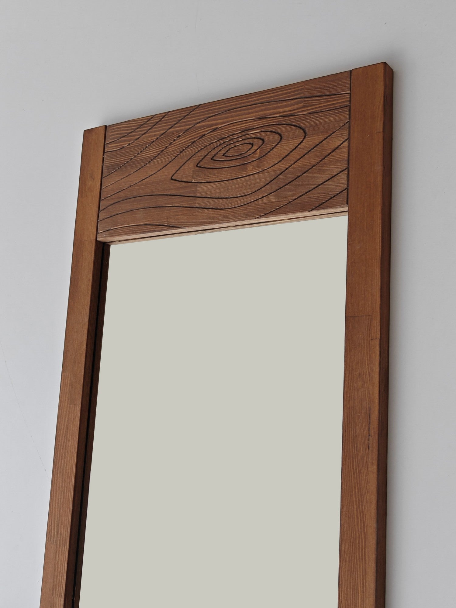 Espelho Cheval Elegante, 100% madeira de pinho, cor castanha, 55 x 155 x 2 cm | Espelho Flotal-E Ecológico | Perfeito para Quartos e Vestiários