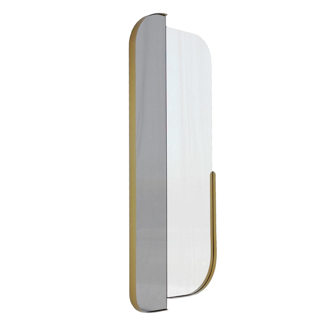 Espelho elegante com moldura dourada, 60 x 130 cm | 100% MDF e estrutura de metal, espelho Flotal-E ecológico com bordas de PVC | Perfeito para decoração moderna