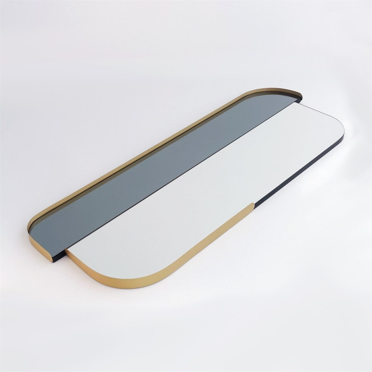 Espelho elegante com moldura dourada, 60 x 130 cm | 100% MDF e estrutura de metal, espelho Flotal-E ecológico com bordas de PVC | Perfeito para decoração moderna