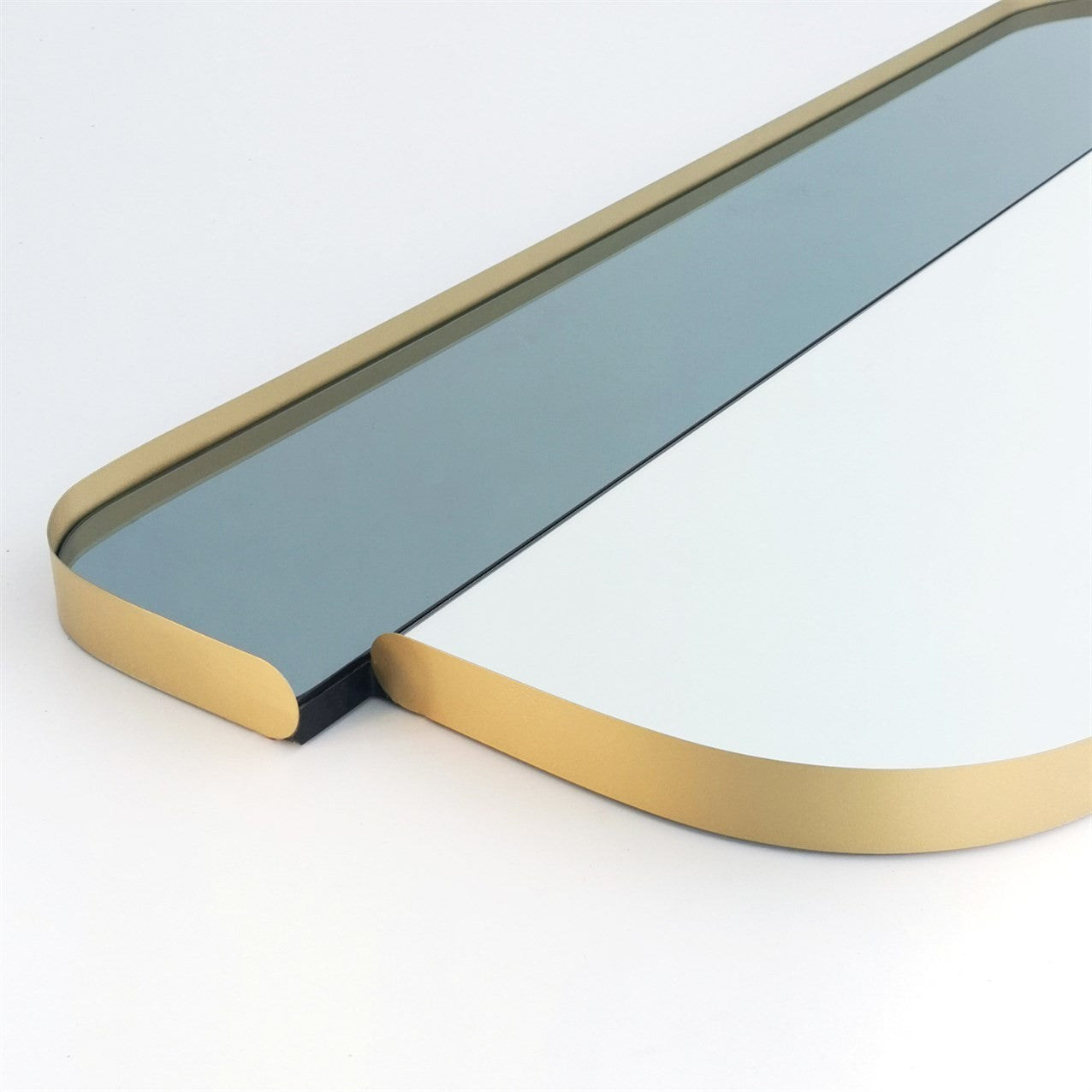 Espelho elegante com moldura dourada, 60 x 130 cm | 100% MDF e estrutura de metal, espelho Flotal-E ecológico com bordas de PVC | Perfeito para decoração moderna