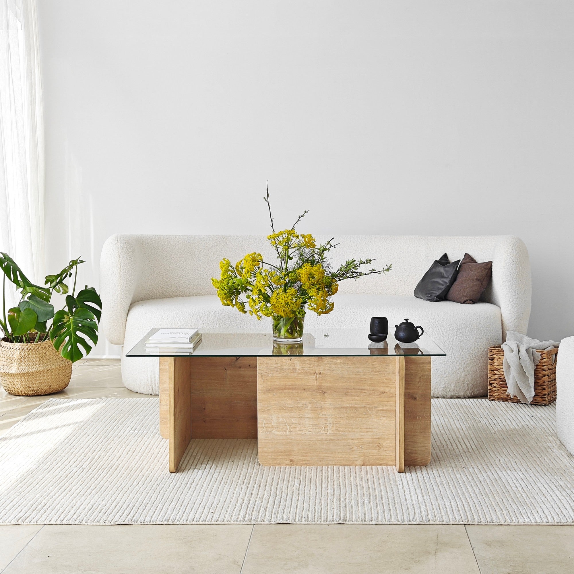 Mesa de Centro Safira, 105 x 65 x 40 cm | Aglomerado 100% revestido em melamina, 18 mm de espessura | Design elegante e funcional para espaços de convivência modernos