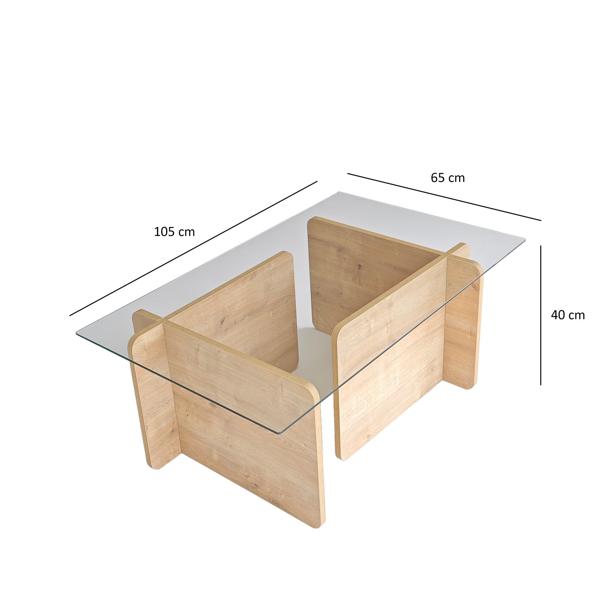 Mesa de Centro Safira, 105 x 65 x 40 cm | Aglomerado 100% revestido em melamina, 18 mm de espessura | Design elegante e funcional para espaços de convivência modernos