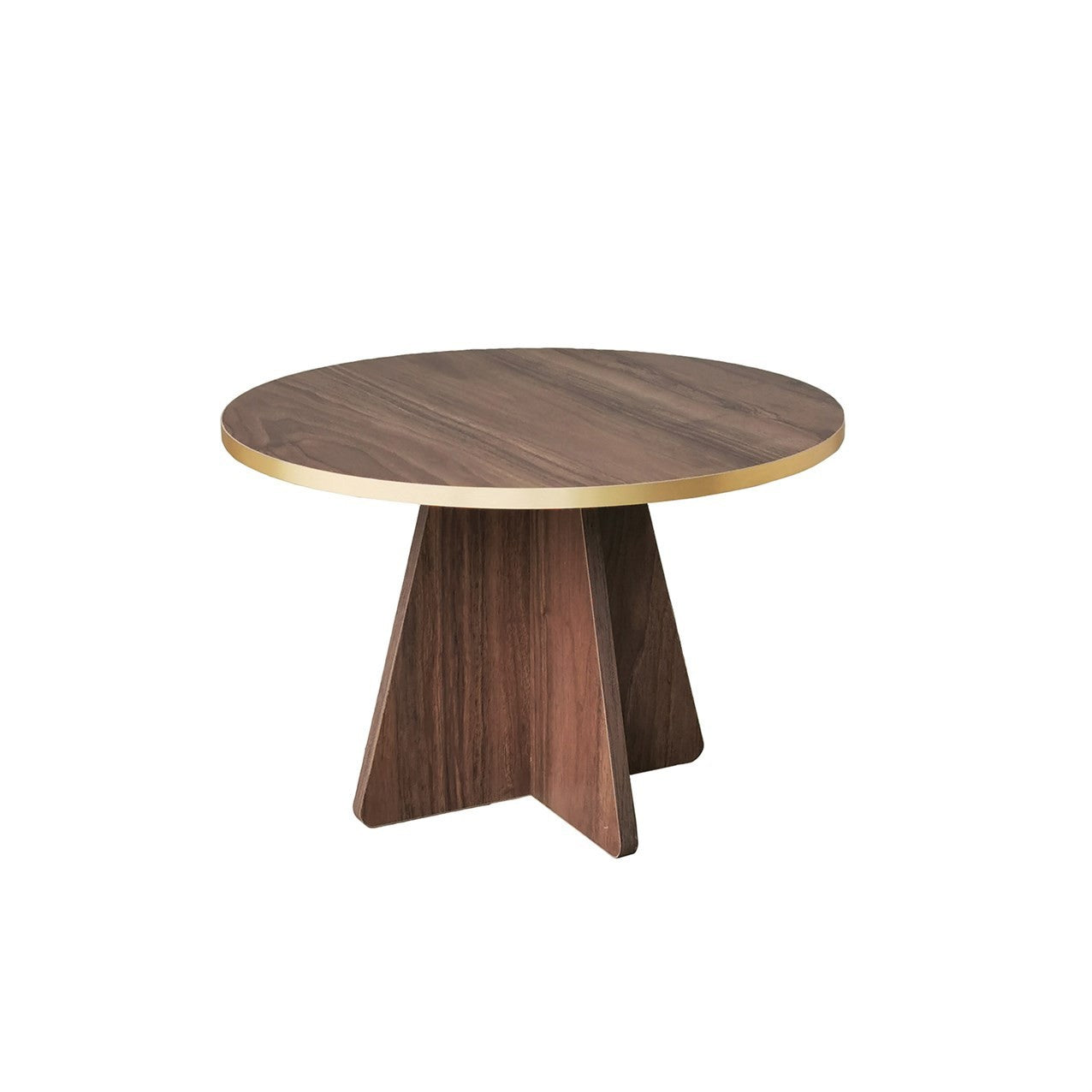 Mesa de Centro Elegante, Dourado e Nogueira, 60 x 40 x 60 cm | Aglomerado 100% Melamina, 18 mm de Espessura, Bordas em PVC | Elegante e Funcional para Espaços de Convivência