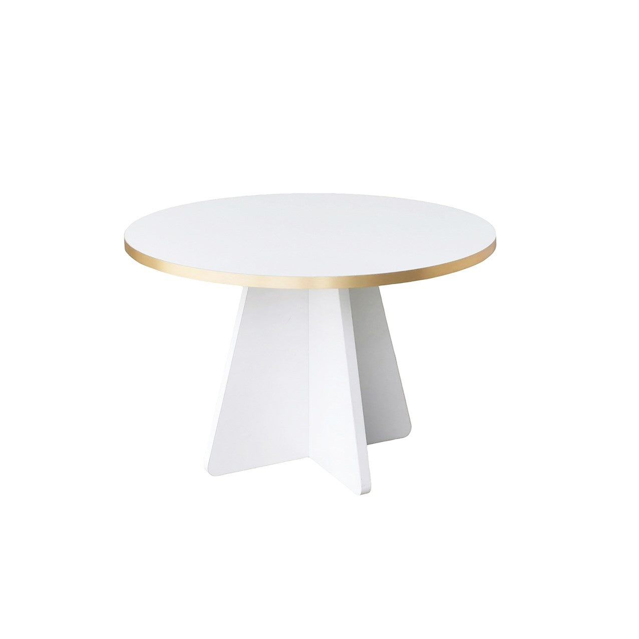 Mesa de Centro Elegante em Dourado e Branco, 60 x 40 x 60 cm | Aglomerado 100% Melamina, 18 mm de Espessura, Bordas em PVC | Design Elegante e Funcional para Espaços Modernos
