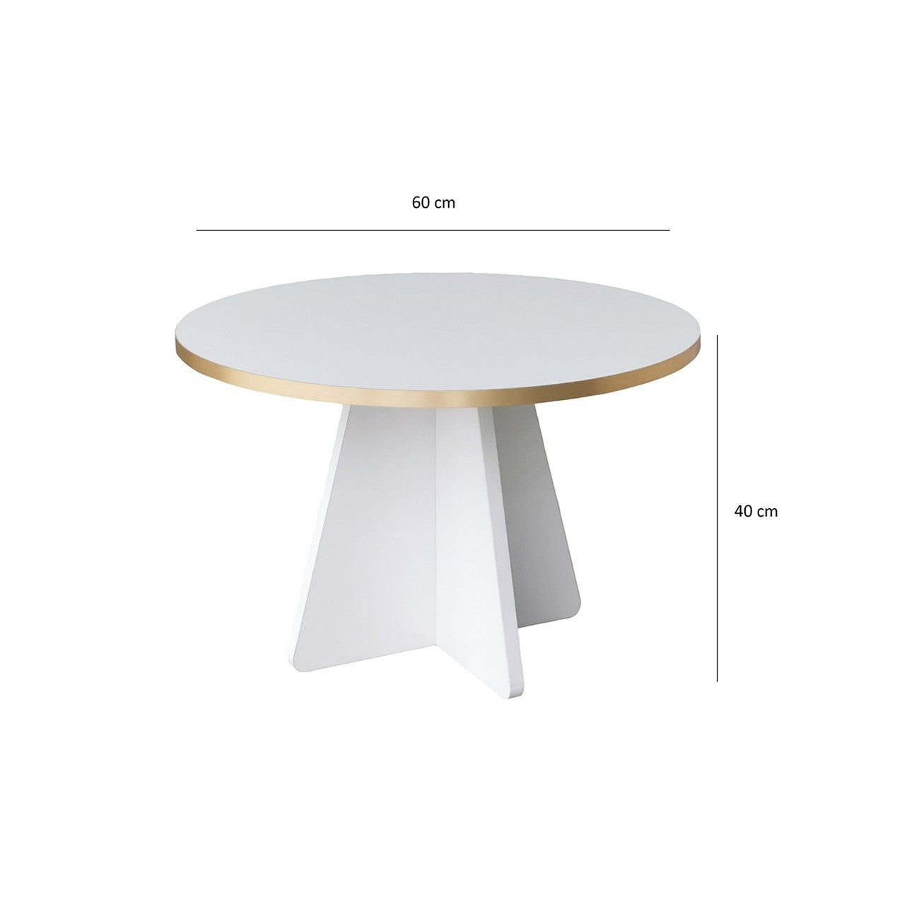 Mesa de Centro Elegante em Dourado e Branco, 60 x 40 x 60 cm | Aglomerado 100% Melamina, 18 mm de Espessura, Bordas em PVC | Design Elegante e Funcional para Espaços Modernos