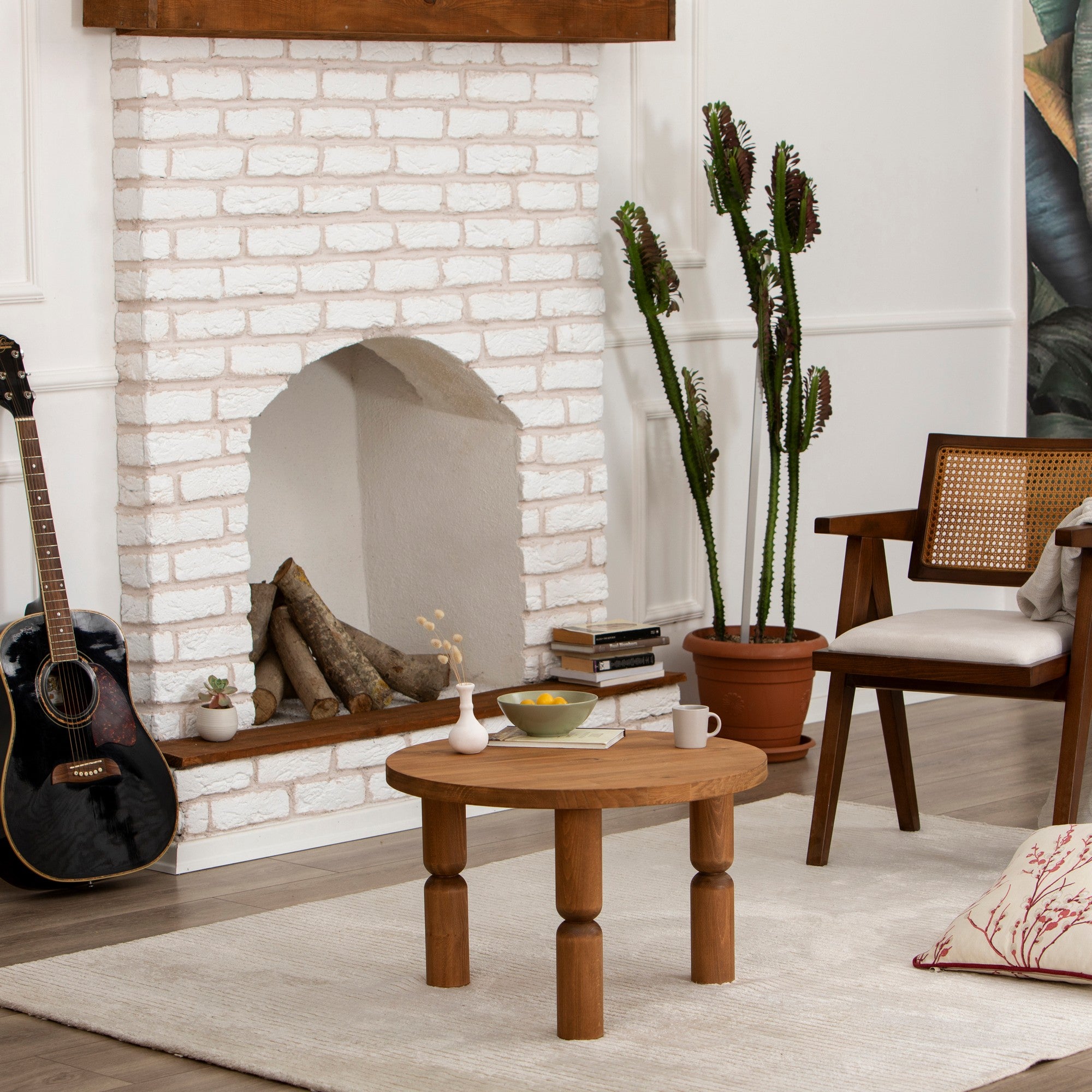 Mesa de Centro Elegante, 60 cm x 60 cm x 40 cm, 100% madeira de faia, cor castanha, resistente a raios UV e acabamento ultra fosco à base de água | Desmontada para fácil montagem