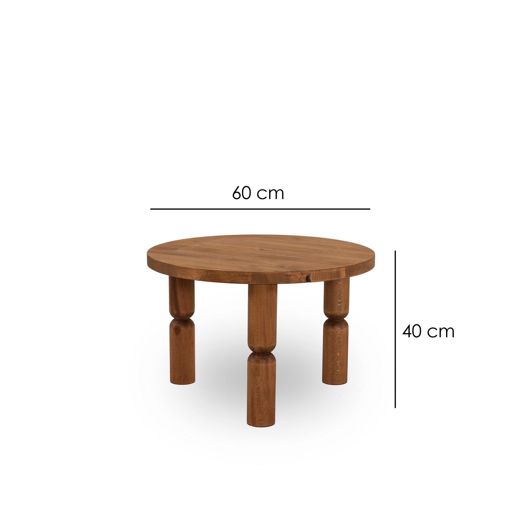 Mesa de Centro Elegante, 60 cm x 60 cm x 40 cm, 100% madeira de faia, cor castanha, resistente a raios UV e acabamento ultra fosco à base de água | Desmontada para fácil montagem