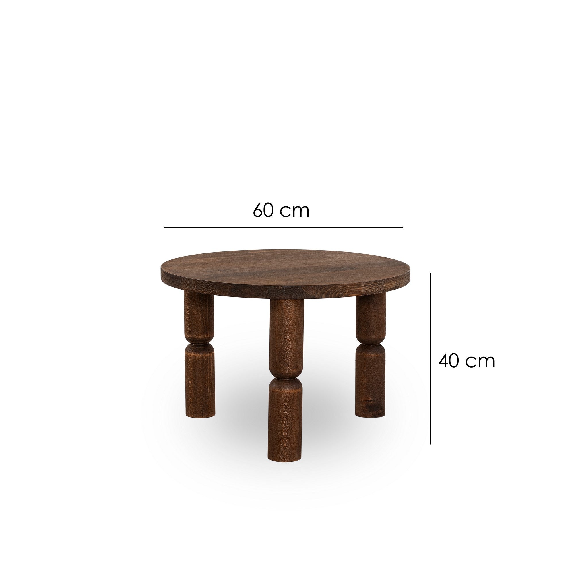 Mesa de Centro Elegante em Nogueira, 60 x 60 x 40 cm | 100% Madeira de Faia, Resistente a UV e Acabamento Ultra Fosco à Base de Água | Elegante e Funcional para Qualquer Espaço