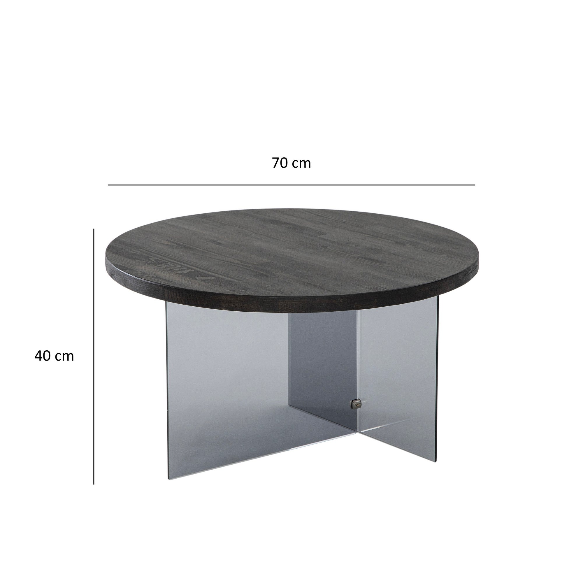 Mesa de Centro Elegante, 70 cm de Largura x 40 cm de Altura, 100% Vidro Temperado e Estrutura em MDF, Antracite e Cinza Escuro | Design Moderno para Sala de Estar e Lounge