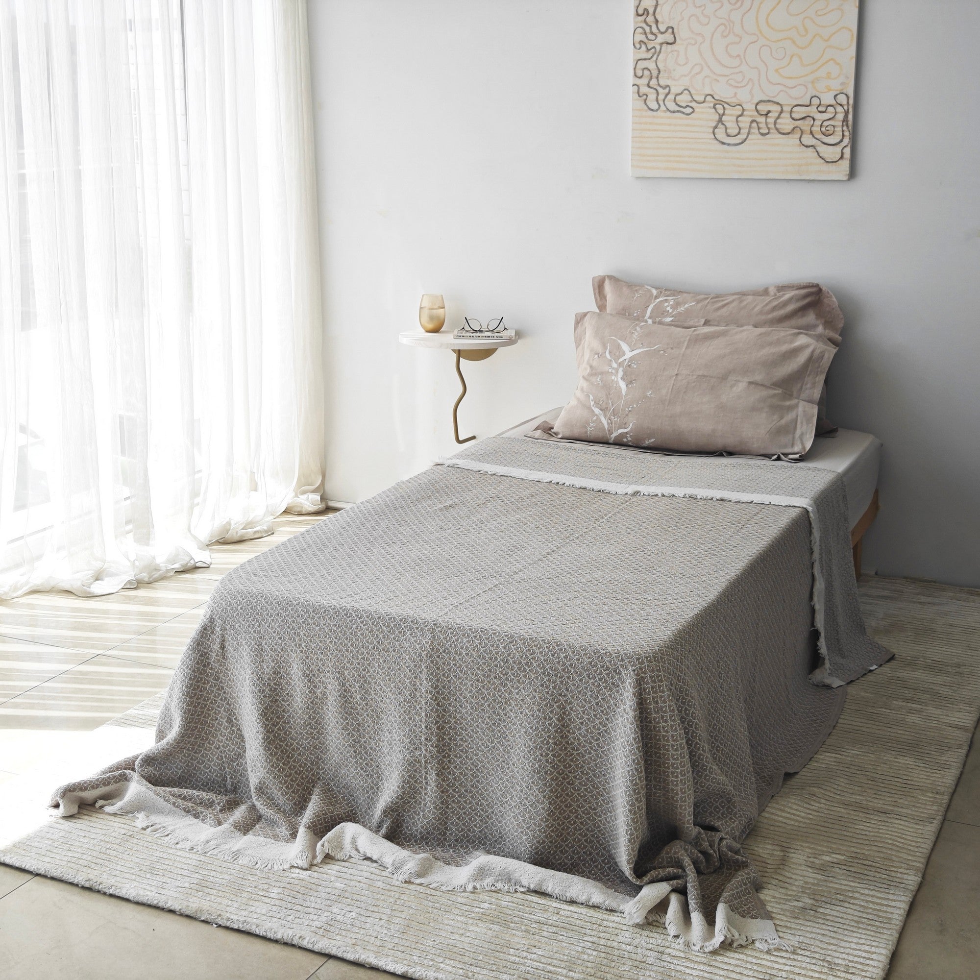 Prateleira de Parede Elegante, 35 x 35 cm, Dourado e Branco | 100% Madeira de Pinho com Estrutura de Metal Resistente | Perfeita para Decoração Moderna e Soluções de Armazenamento