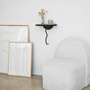 Prateleira de Parede Elegante, 35 x 35 cm, 100% Madeira de Pinho e Estrutura de Metal, Preto e Antracite | Perfeita para Decoração Moderna e Soluções de Armazenamento