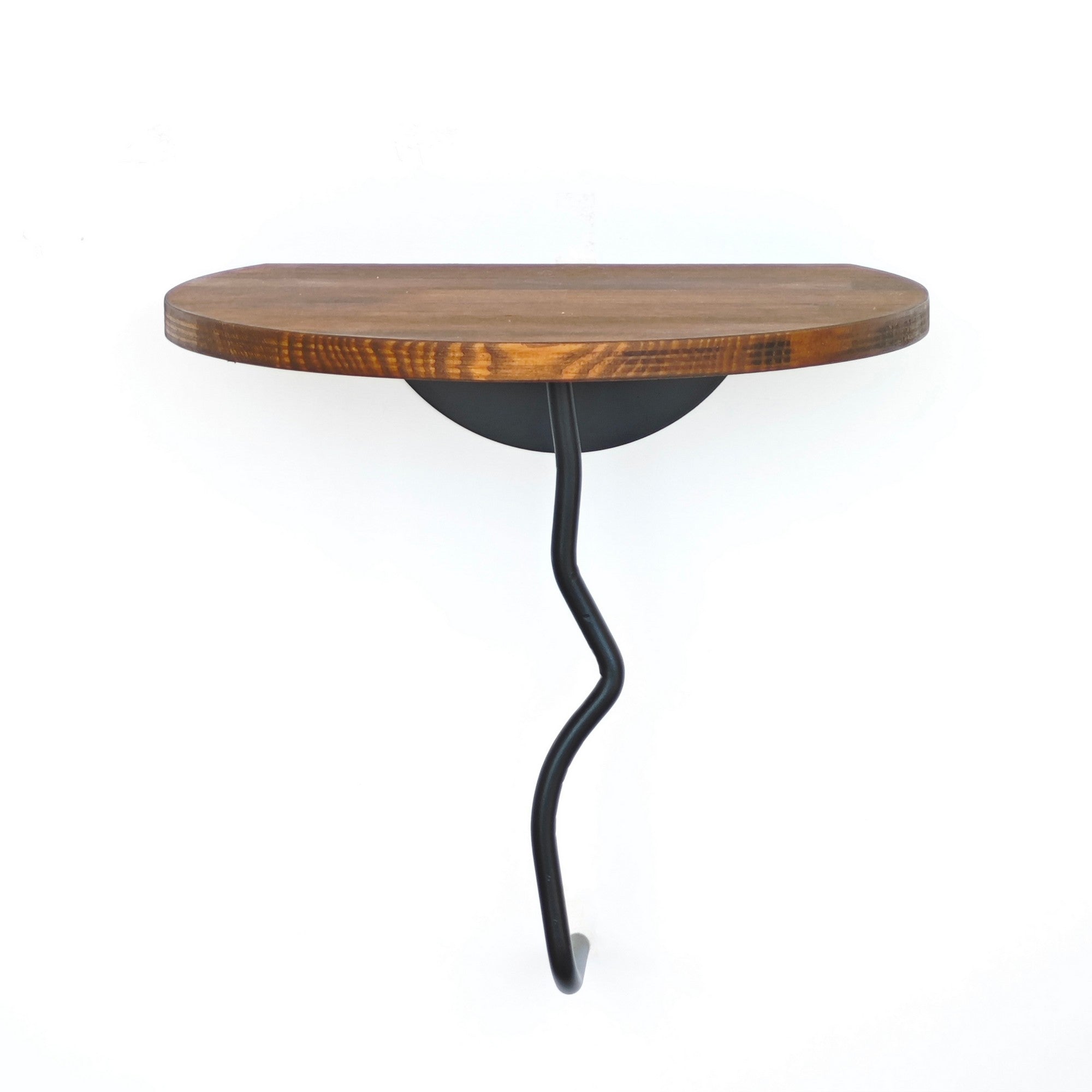 Prateleira de parede estilosa, 35 x 35 cm, 100% madeira de pinho e estrutura de metal, castanho e preto | Perfeita para decoração e organização da casa | Design durável e elegante