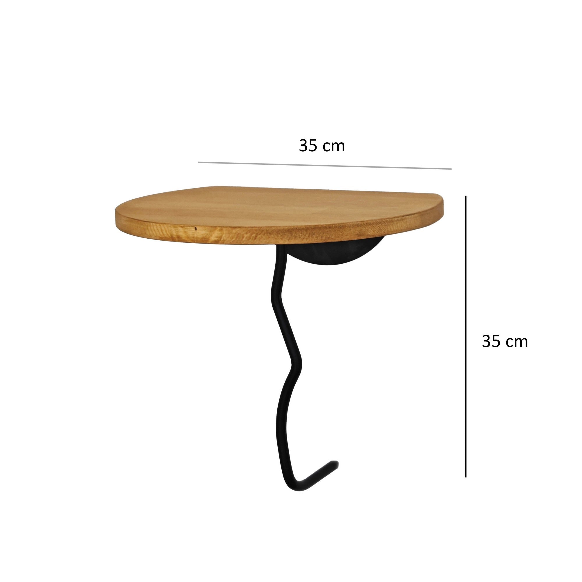Prateleira de parede estilosa, 35 x 35 cm, preta e carvalho | 100% madeira de pinho com estrutura de metal resistente | Perfeita para decoração e organização de espaços
