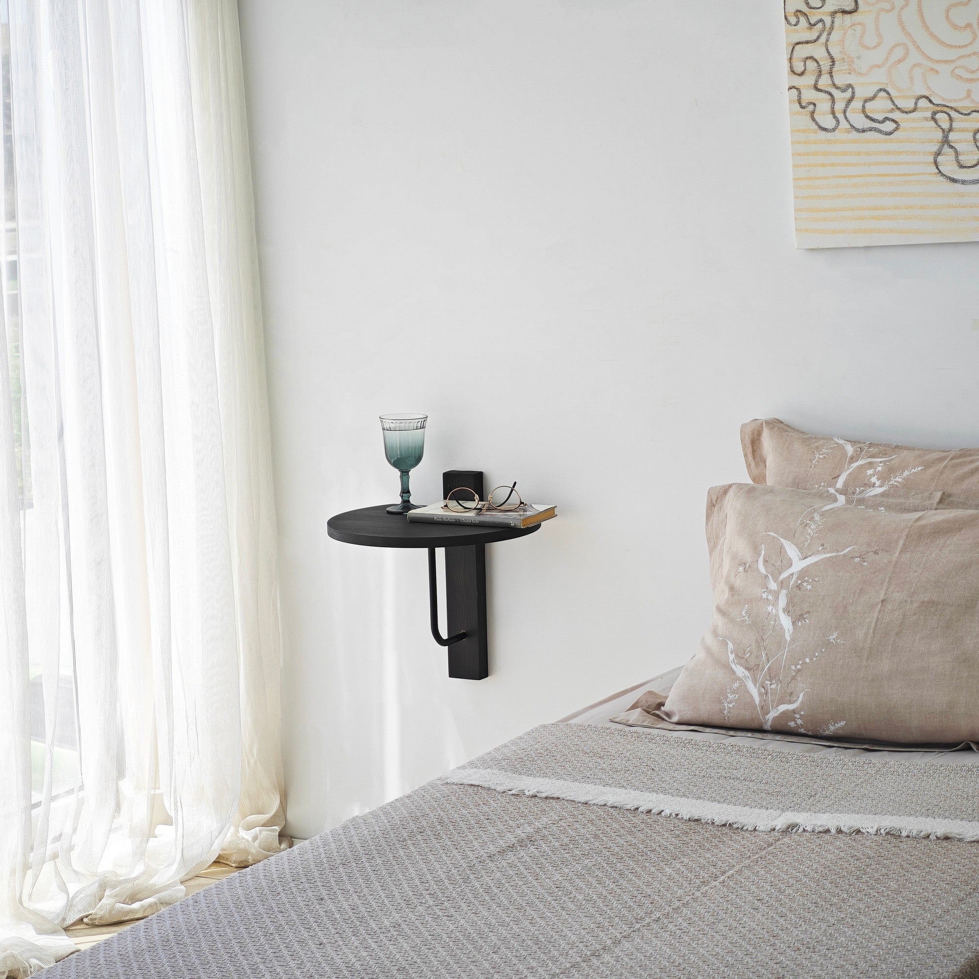 Prateleira de parede estilosa, 35 x 35 cm, 100% madeira maciça de pinho e estrutura de metal, antracite e preto | Perfeita para decoração moderna e soluções de armazenamento