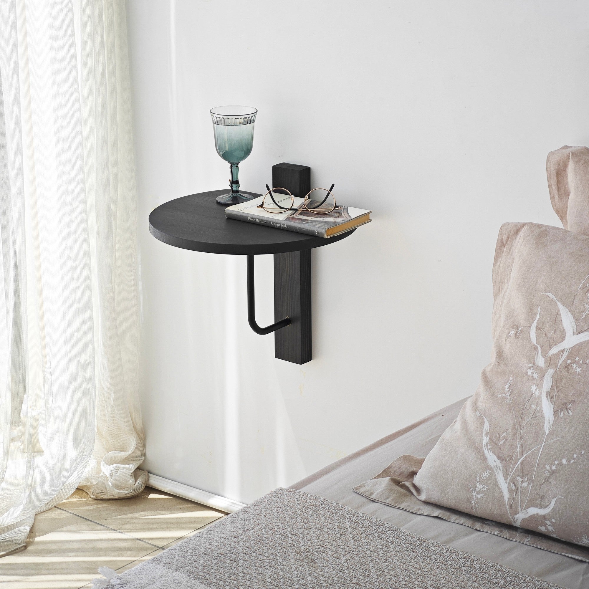Prateleira de parede estilosa, 35 x 35 cm, 100% madeira maciça de pinho e estrutura de metal, antracite e preto | Perfeita para decoração moderna e soluções de armazenamento