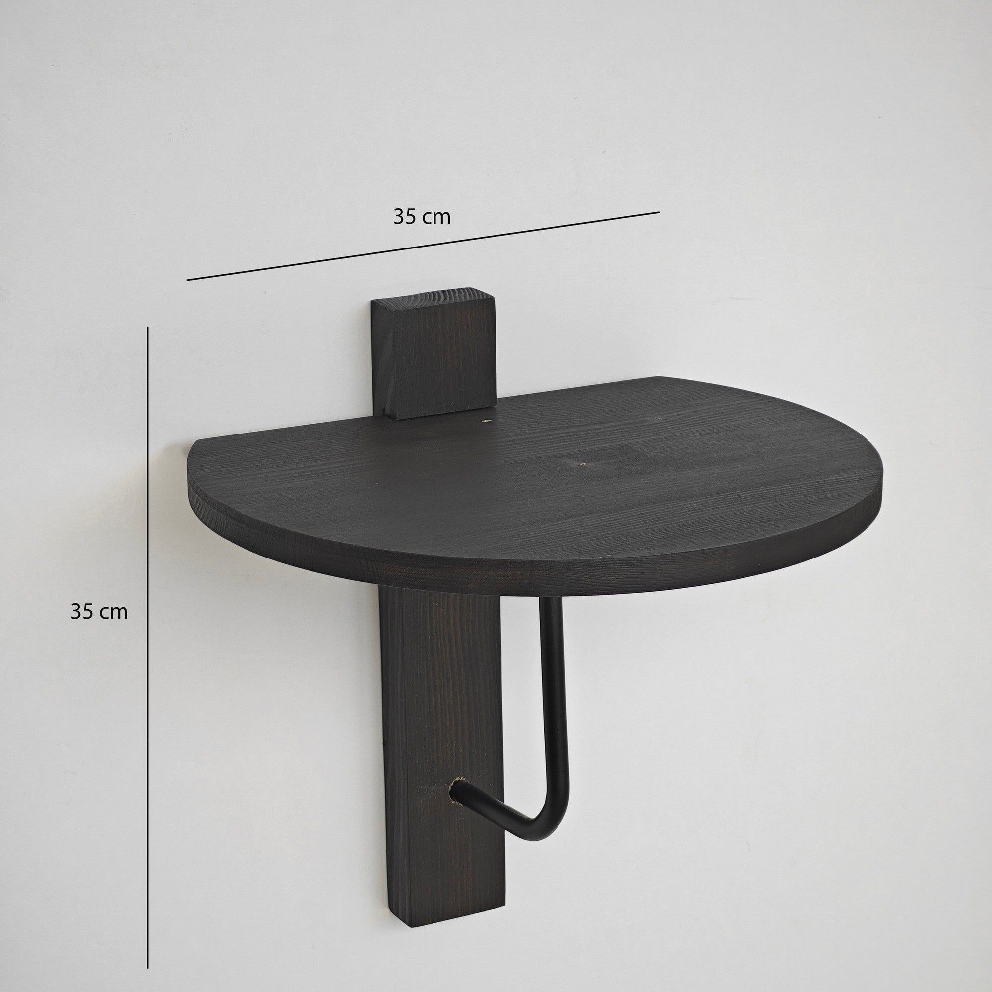 Prateleira de parede estilosa, 35 x 35 cm, 100% madeira maciça de pinho e estrutura de metal, antracite e preto | Perfeita para decoração moderna e soluções de armazenamento
