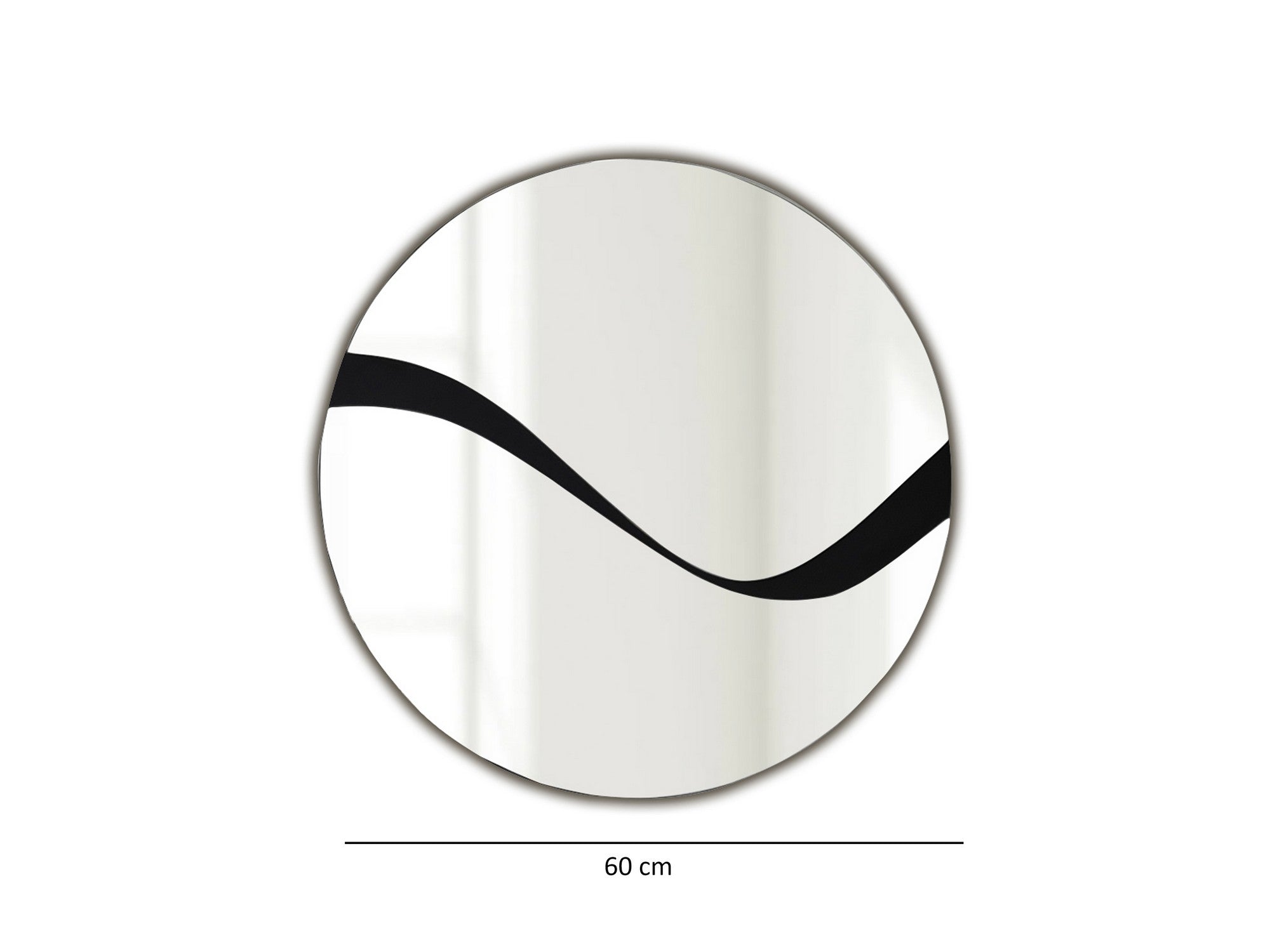 Espelho elegante de parede preto, 70 x 70 cm | Painel de partículas 100% revestido em melamina, cintas de PVC | Design ajustável e ecológico para espaços modernos