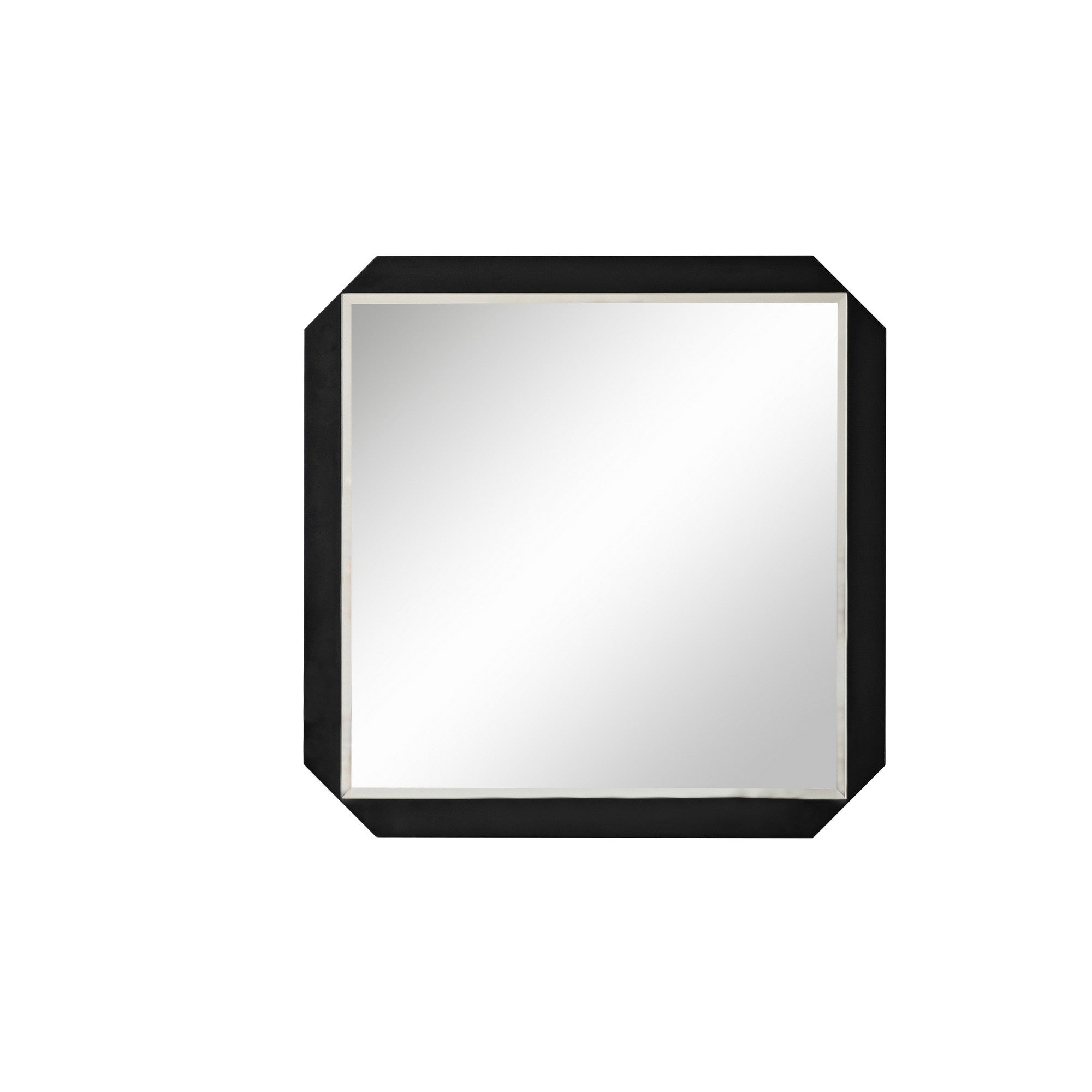 Espelho elegante de parede preto, 70 x 70 cm | Painel de partículas 100% revestido em melamina, cintas de PVC | Design ajustável e ecológico para espaços modernos