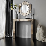 Espelho de parede elegante em bronze, 60 x 70 cm | Painel de partículas 100% revestido em melamina, cintas de PVC | Design Flotal-E ajustável e ecológico