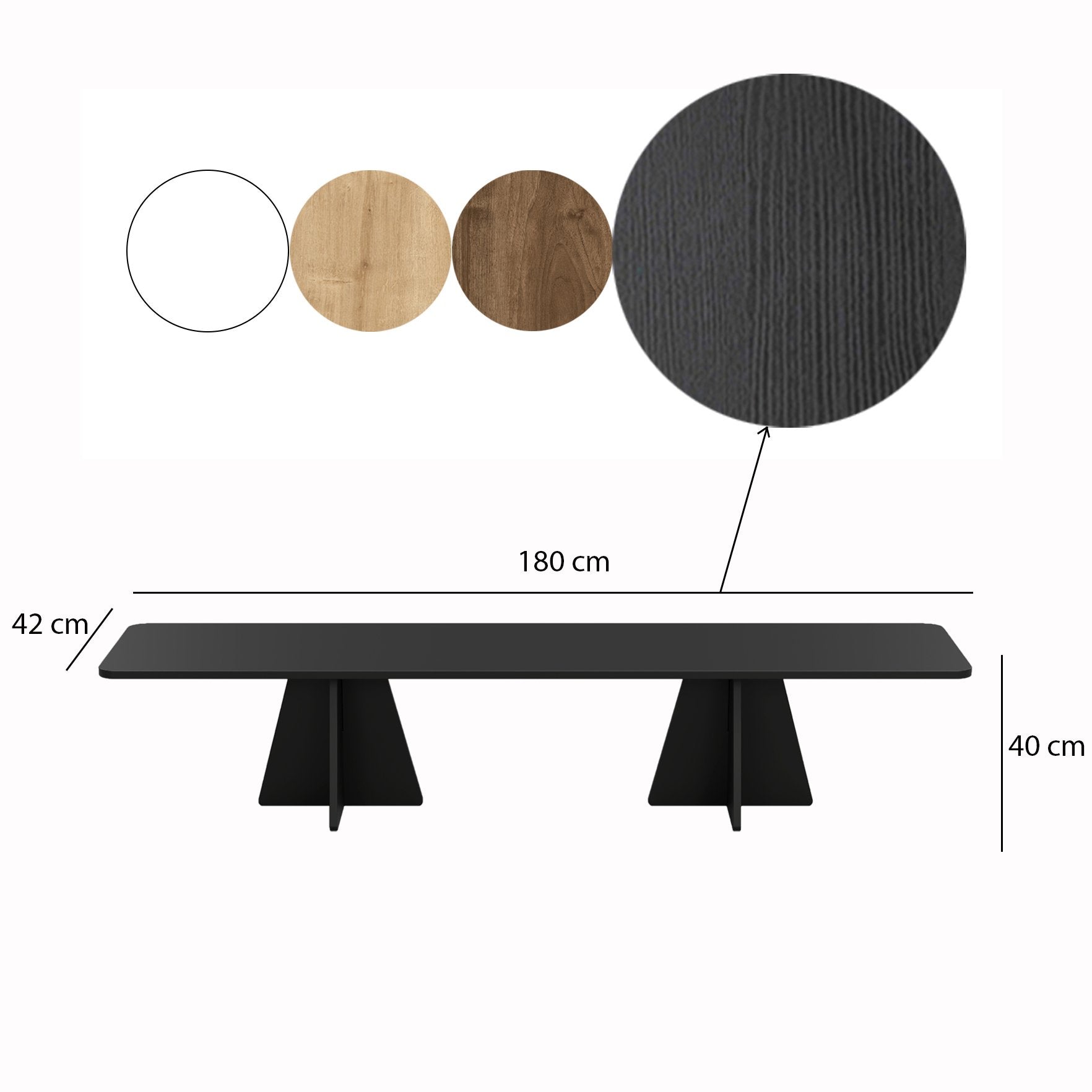 Conjunto de mesa de centro elegante em preto (4 peças) | Painel de partículas 100% revestido em melamina, 18 mm de espessura | Perfeito para salas de estar modernas e espaços de entretenimento