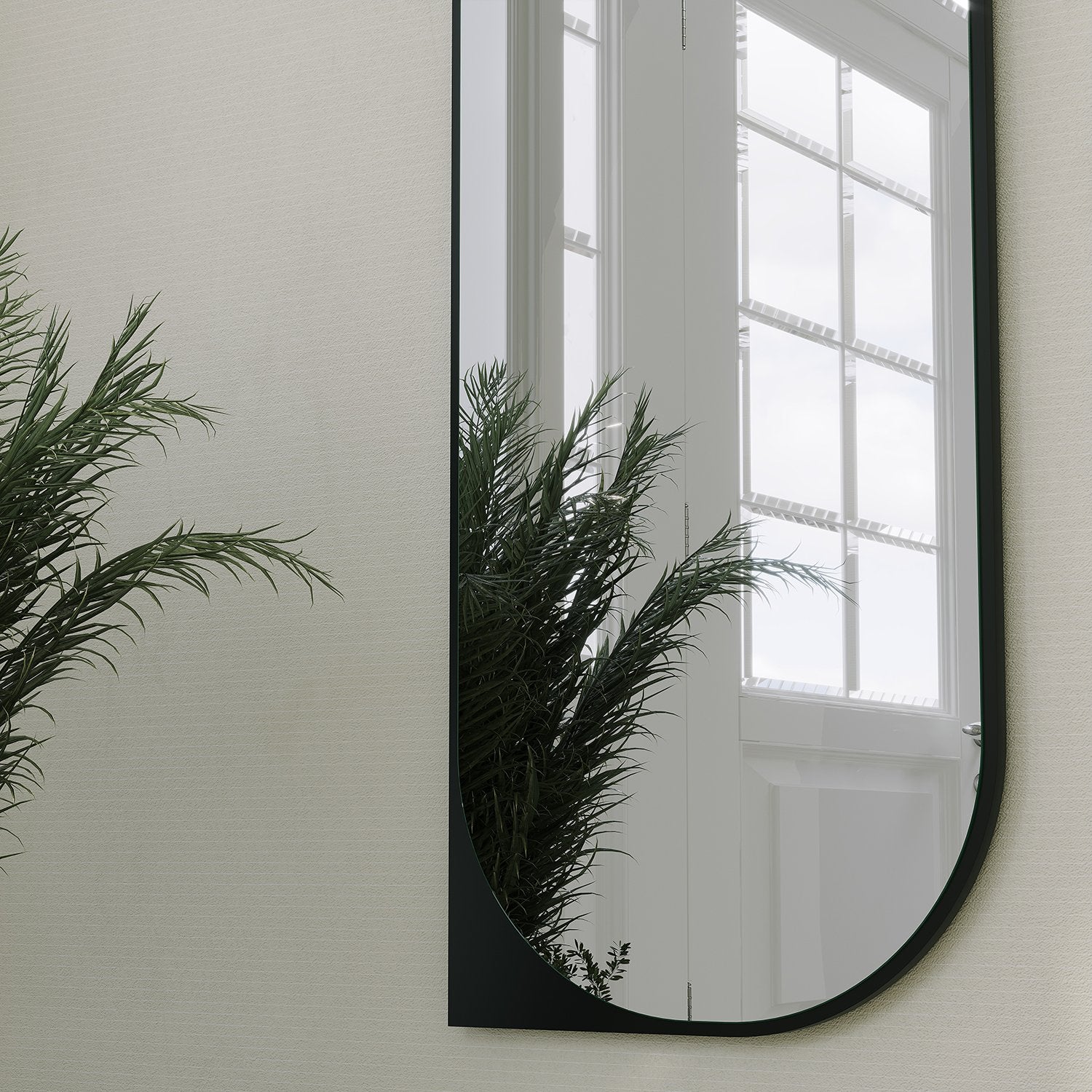 Espelho de parede elegante preto, 52 x 152 cm | 100% MDF, 18 mm de espessura | Design ecológico Flotal-E para decoração moderna