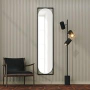 Espelho de parede elegante preto, 40 cm x 167 cm | 100% MDF, 18 mm de espessura | Design ecológico Flotal-E para decoração moderna