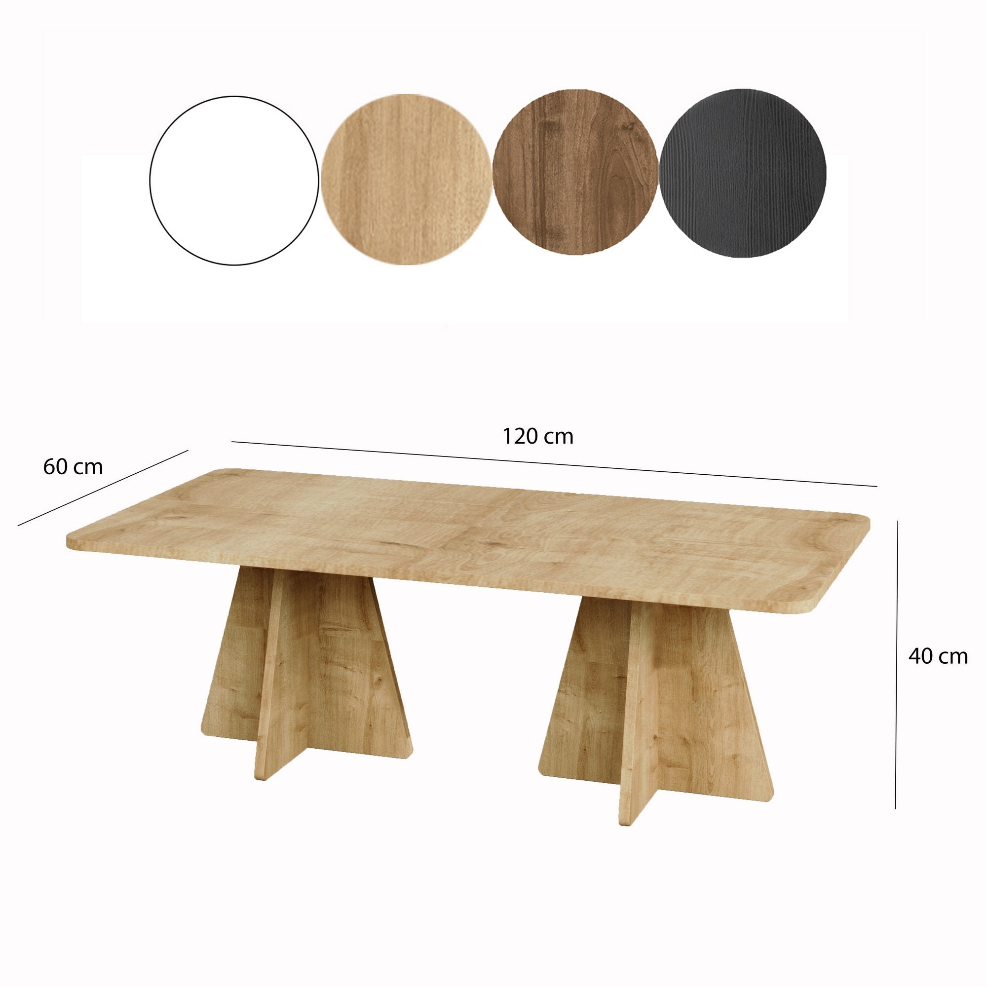 Mesa de Centro Elegante, Carvalho Safira, 120 x 60 x 40 cm | Painel de Partículas 100% Revestido com Melamina, 18 mm de Espessura | Elegante e Funcional para Espaços Modernos