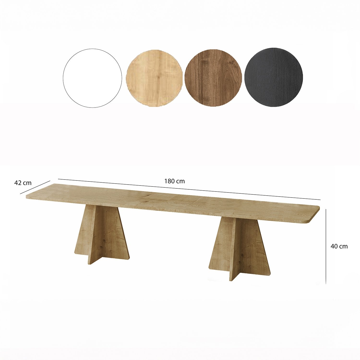 Móvel de TV em carvalho safira, 180 cm de largura, 40 cm de altura, 42 cm de profundidade | Painel de partículas 100% revestido em melamina, 18 mm de espessura | Elegante e funcional para salas de estar modernas