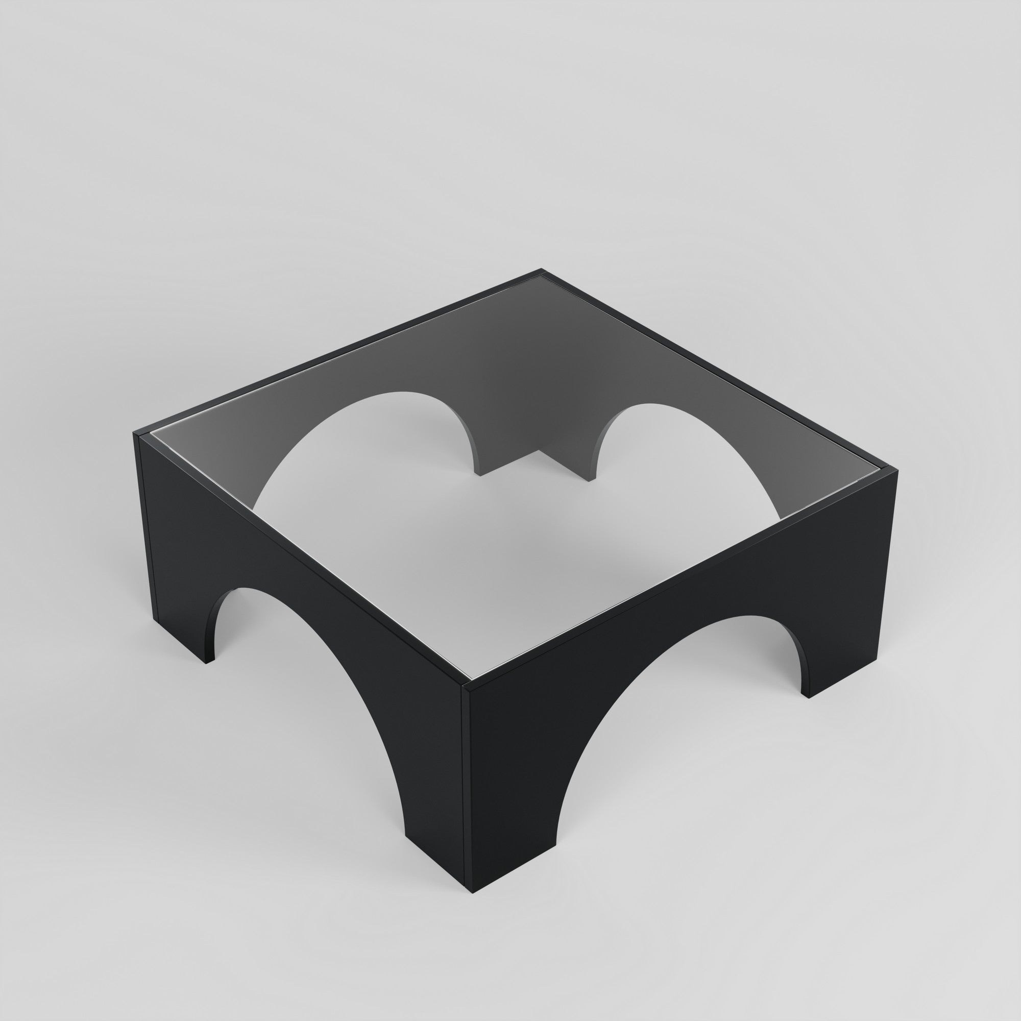 Mesa de Centro Elegante, 80 x 35 x 80 cm | 100% Vidro Temperado e Aglomerado Revestido em Melamina | Preta e Transparente | Desmontada, Design Moderno para Sala de Estar