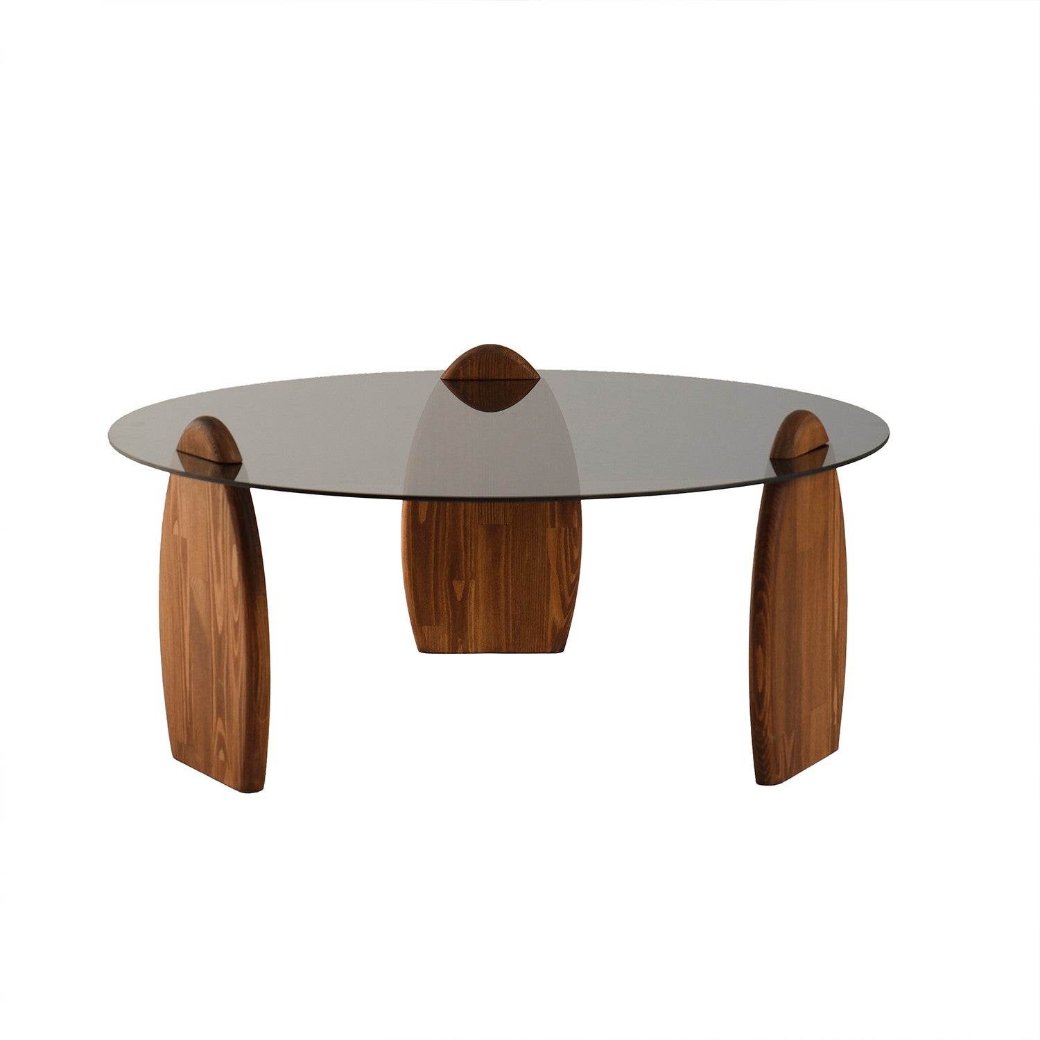 Mesa de Centro – 90 cm x 41 cm x 90 cm – Castanho e Fumaça – Madeira de Pinho e Vidro Temperado