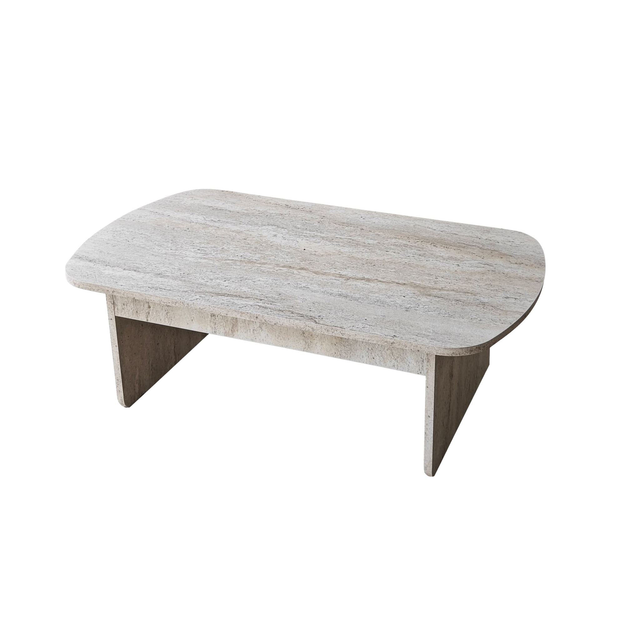 Mesa de Centro – 105cm x 35cm x 60cm – Travertino – Painel de Partículas