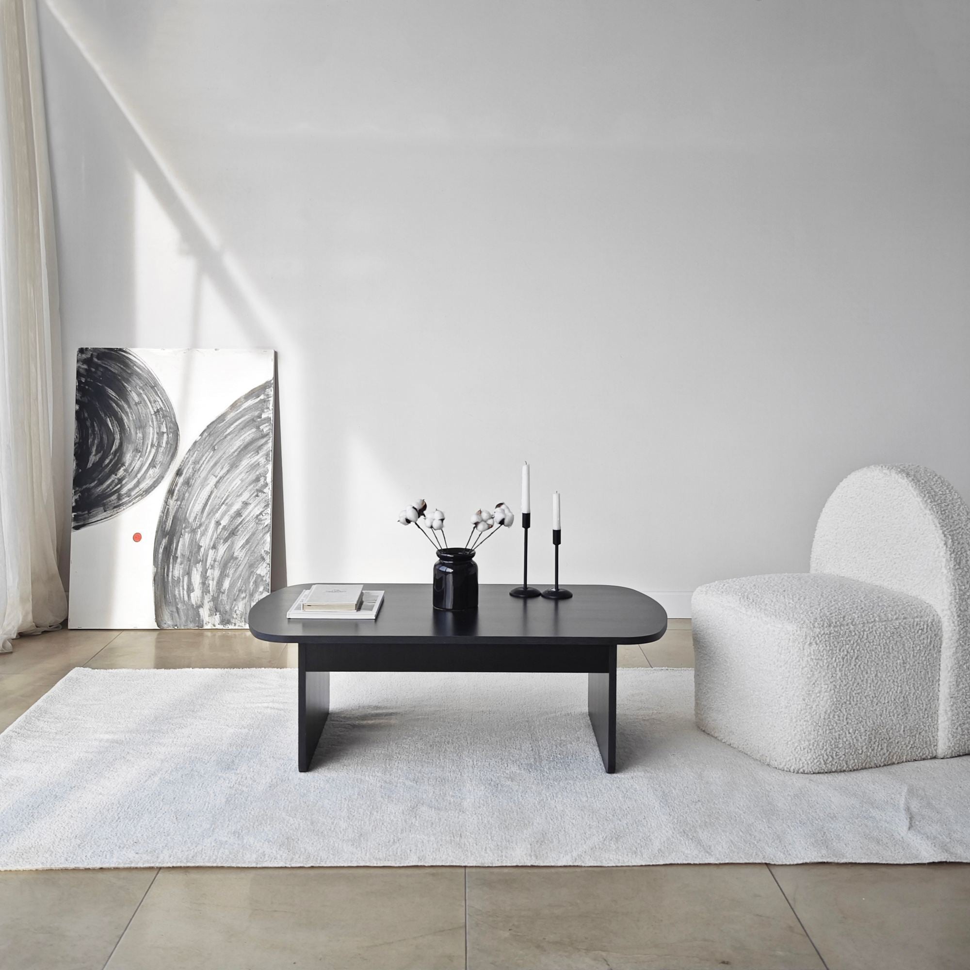 Mesa de Centro – 105cm x 35cm x 60cm – Preto – Painel de Partículas