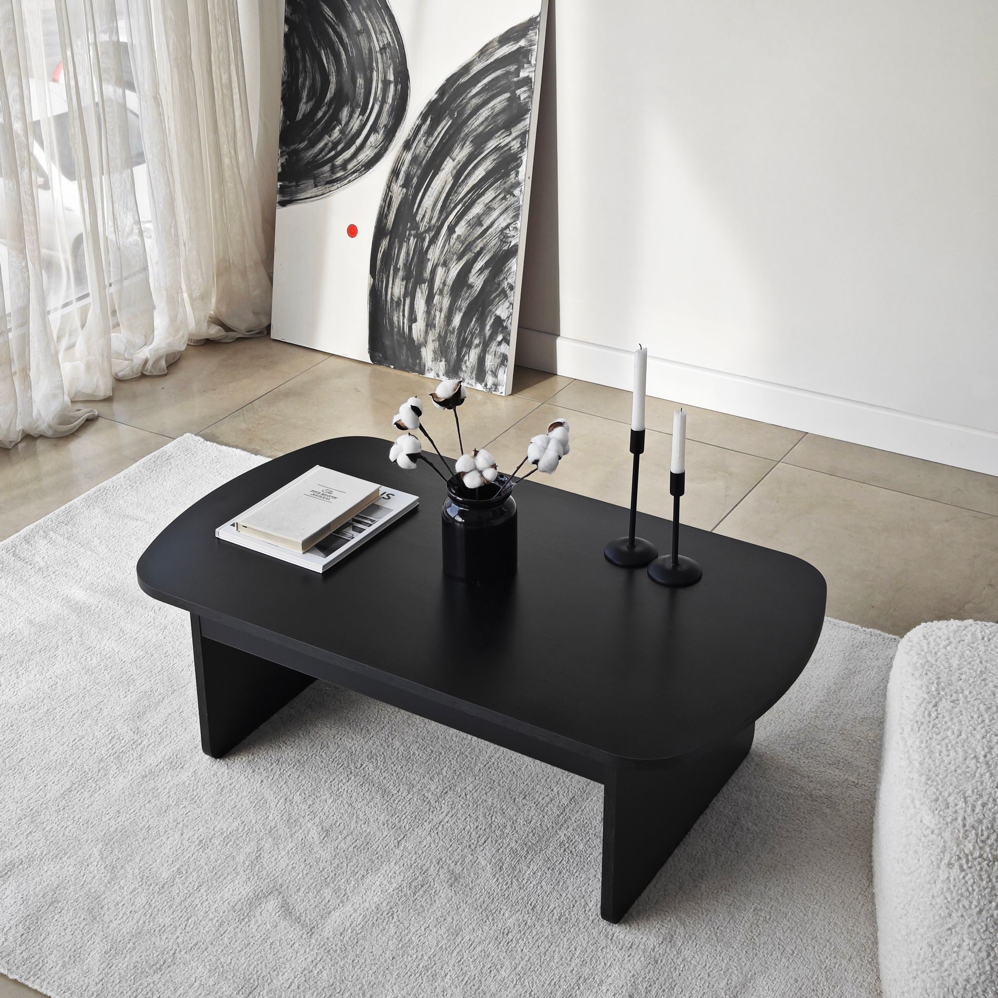 Mesa de Centro – 105cm x 35cm x 60cm – Preto – Painel de Partículas