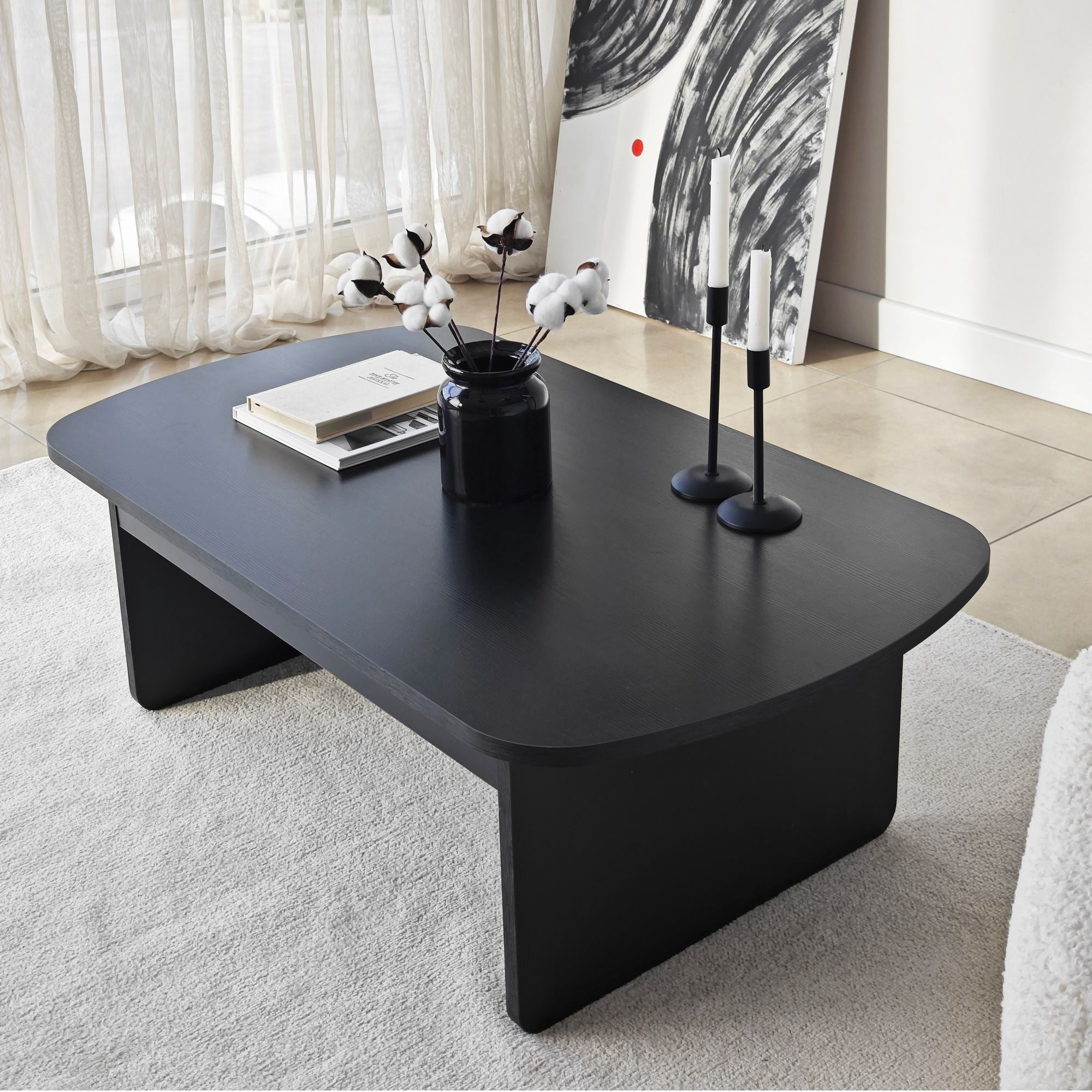 Mesa de Centro – 105cm x 35cm x 60cm – Preto – Painel de Partículas