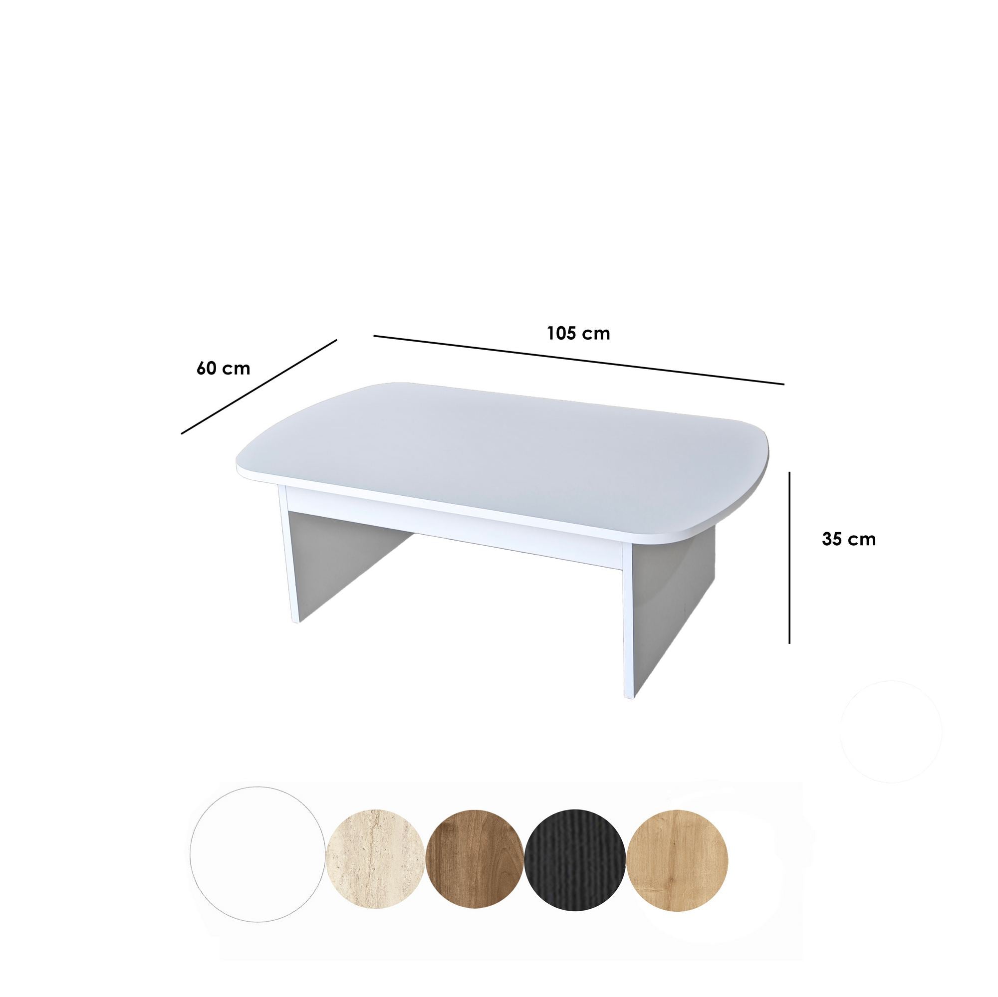 Mesa de Centro – 105cm x 35cm x 60cm – Branco – Melamina