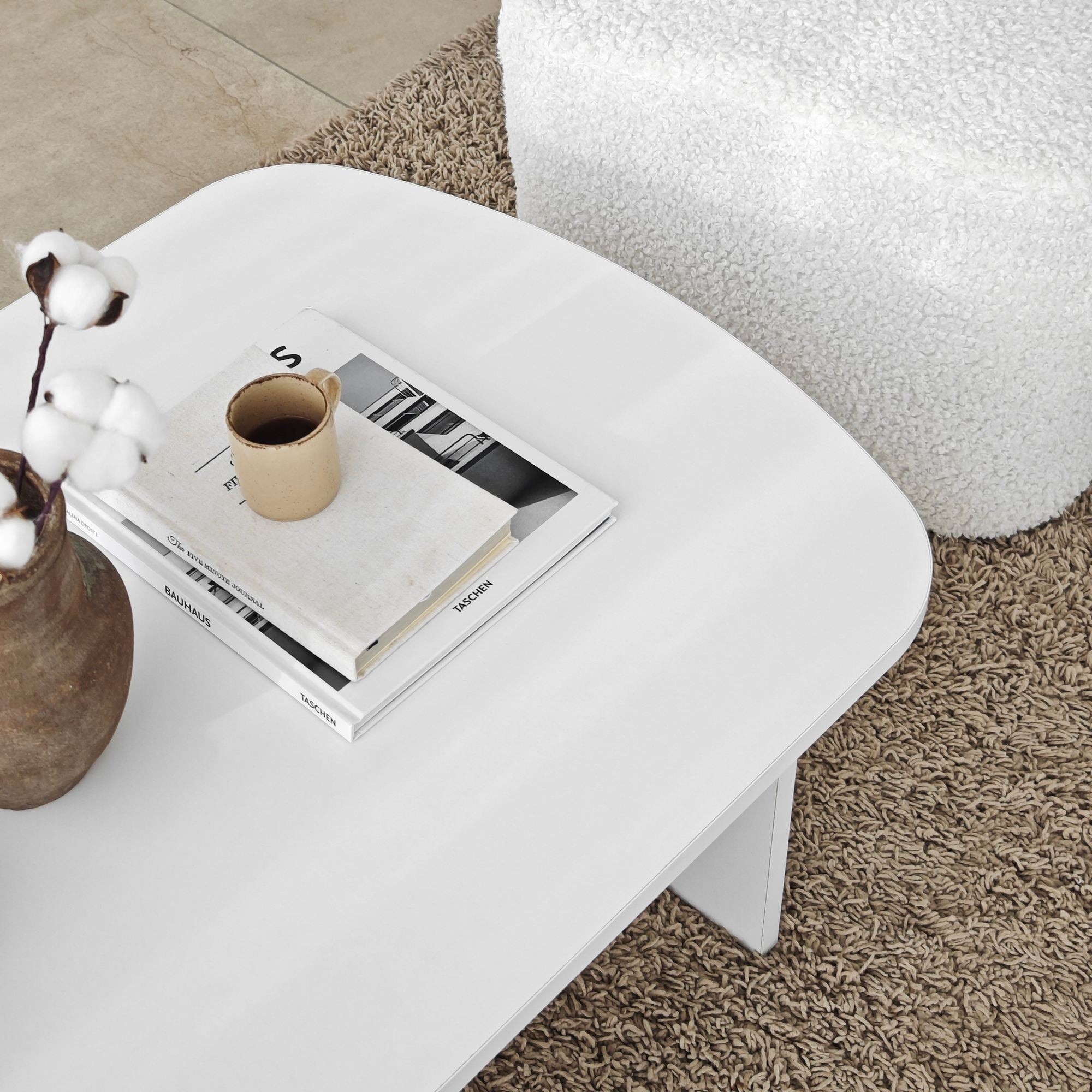 Mesa de Centro – 105cm x 35cm x 60cm – Branco – Melamina