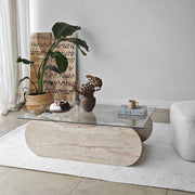 Mesa de Centro – 105cm x 35cm x 65cm – Transparente – Vidro e Aglomerado