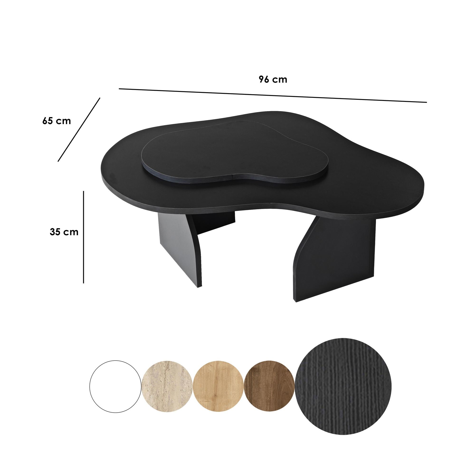 Mesa de Centro – 105cm x 35cm x 65cm – Preto – Painel de Partículas