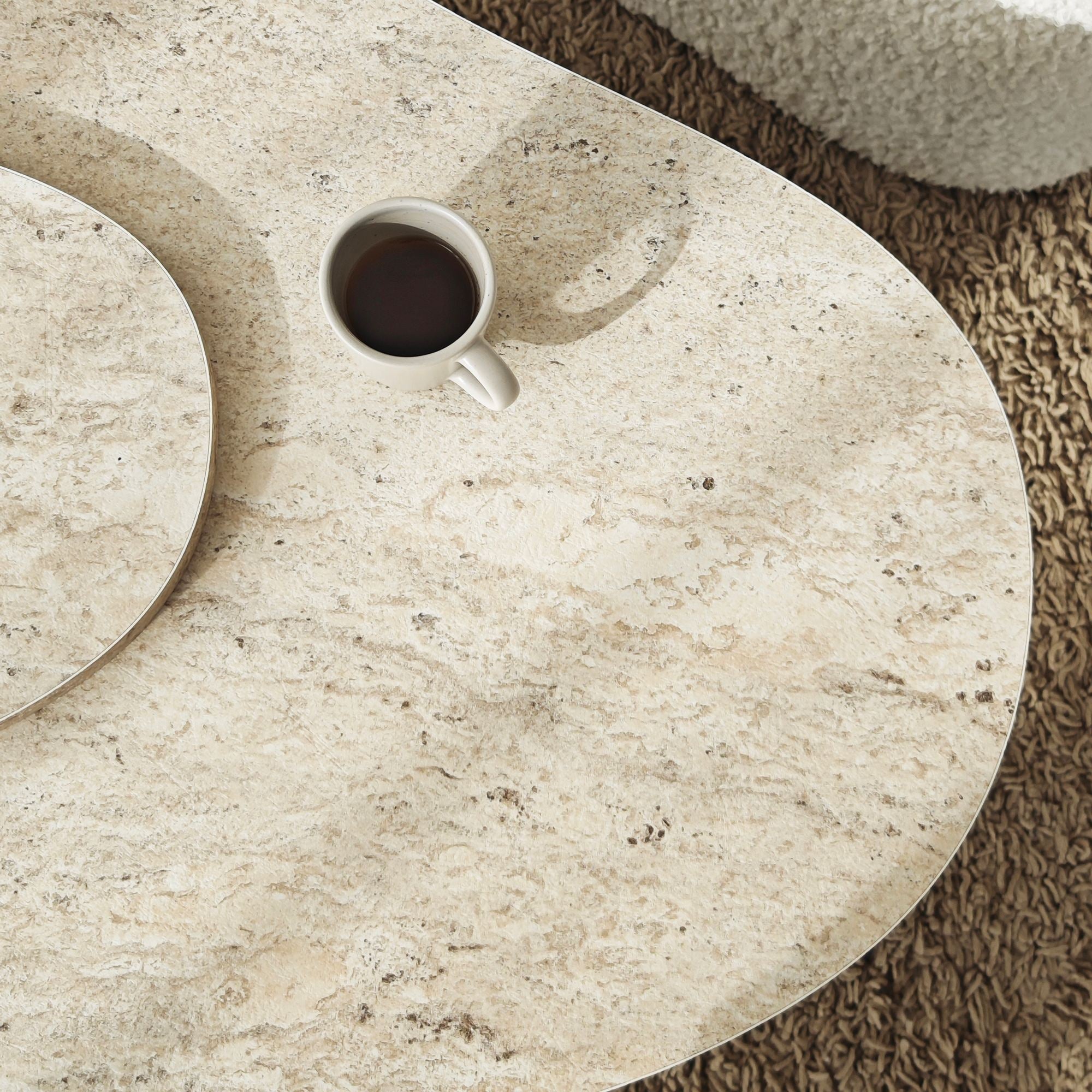 Mesa de Centro – 105 cm x 35 cm x 65 cm – Travertino