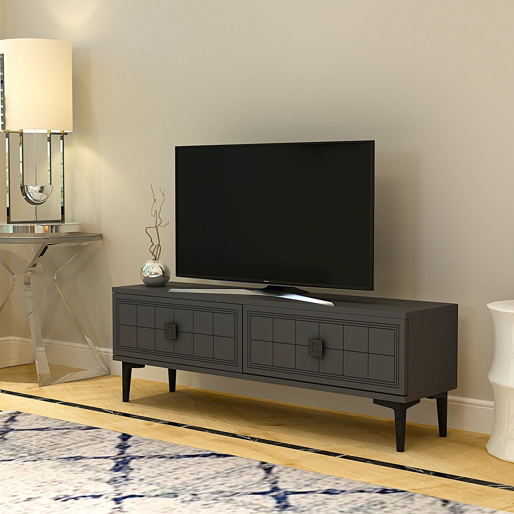 Móvel de TV – 120 cm x 41 cm x 29,6 cm – Antracite – painel de partículas