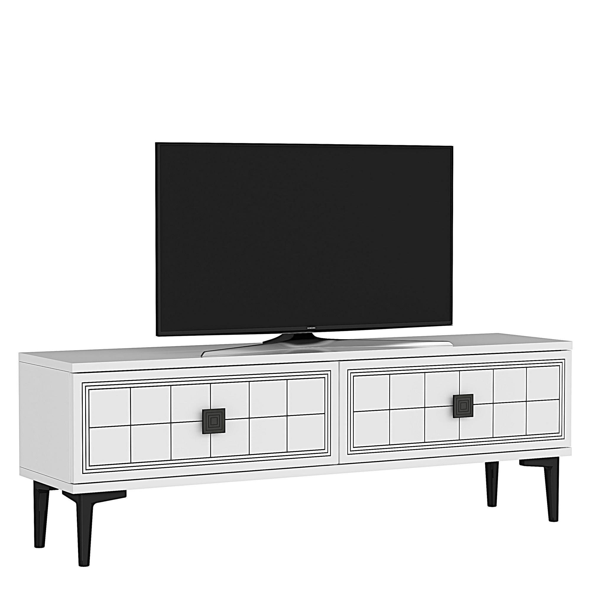 Móvel de TV – 120 cm x 41 cm x 29,6 cm – Branco – MDF