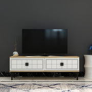 Móvel de TV – 120cm x 41cm x 29,6cm – Carvalho Safira e Branco – MDF