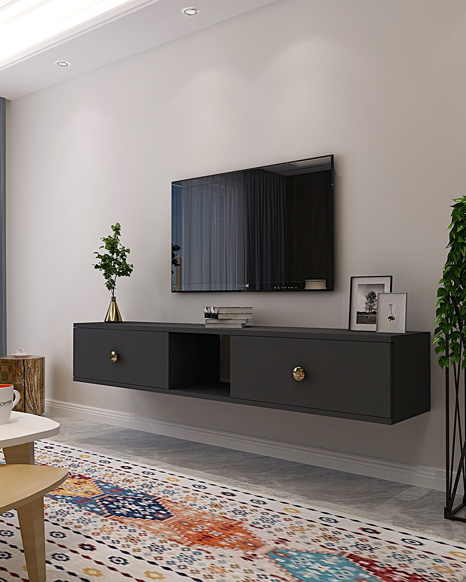 Móvel de TV – 150cm – Antracite – Aglomerado