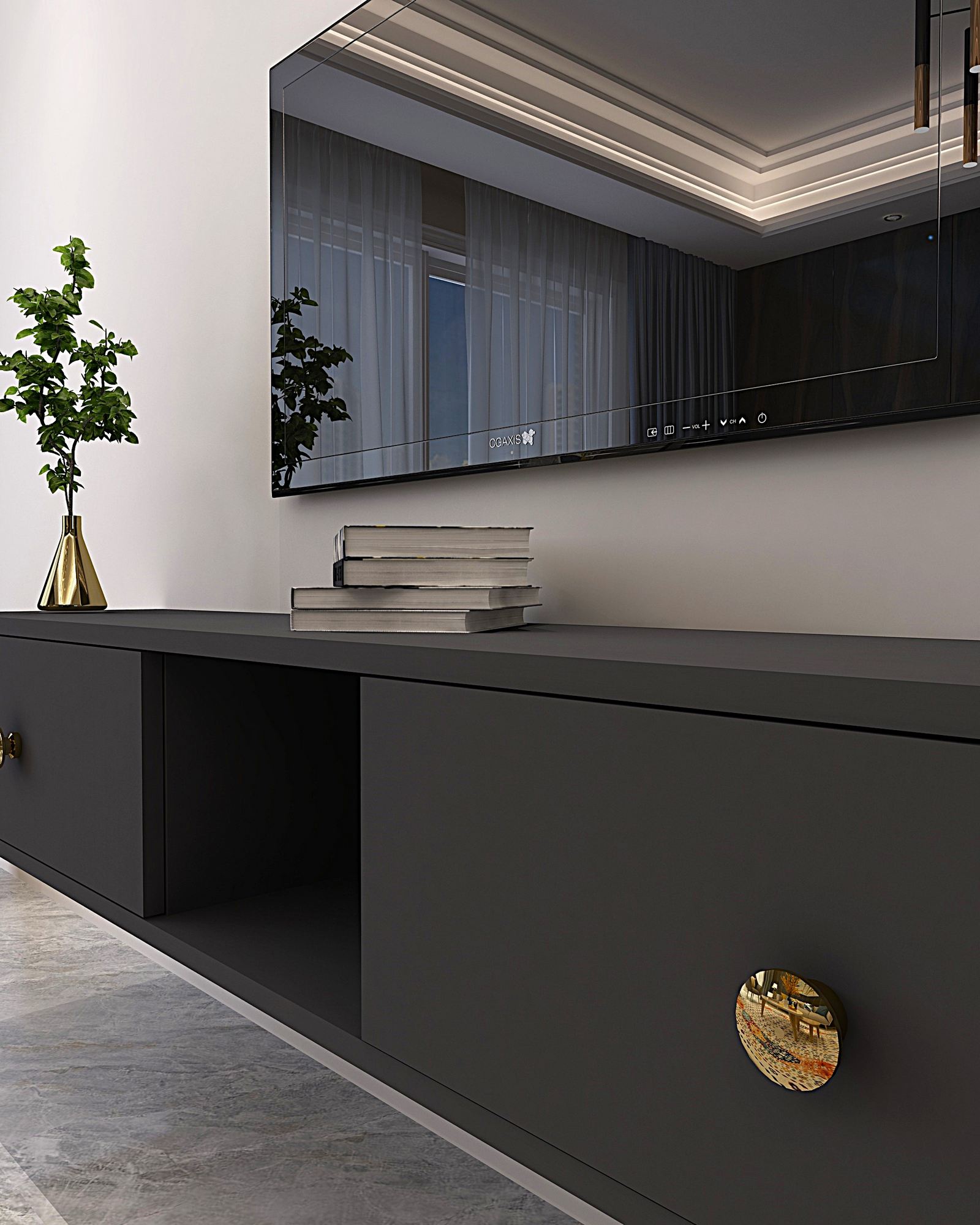 Móvel de TV – 150cm – Antracite – Aglomerado