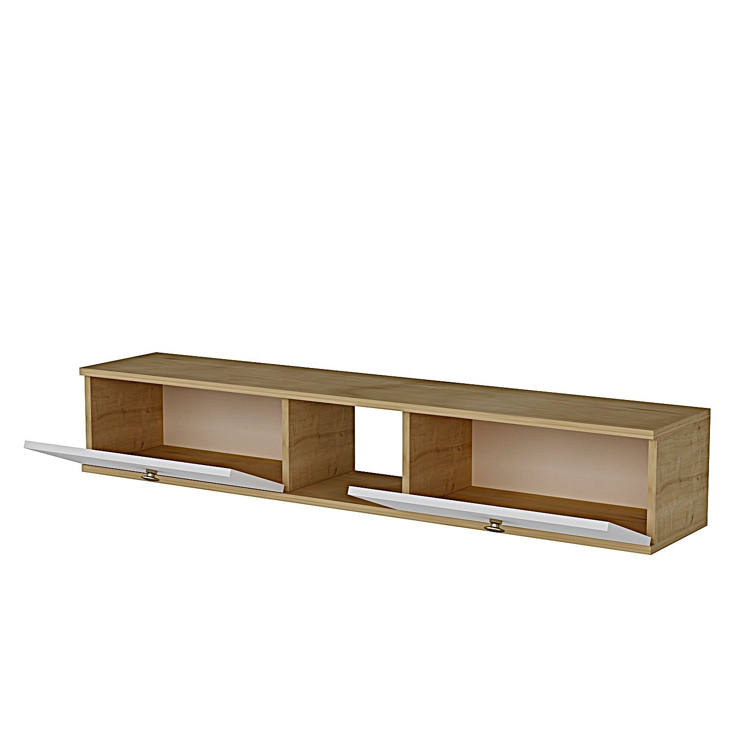Móvel de TV – 150 cm – Carvalho Safira e Branco – MDF