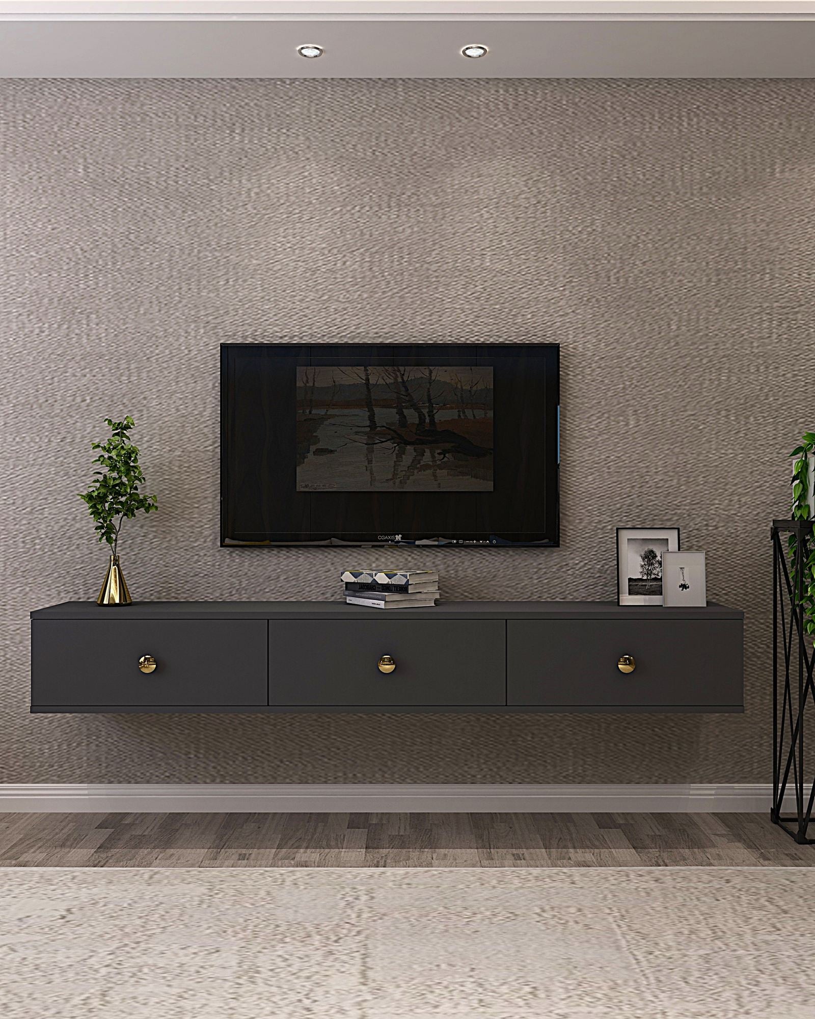 Móvel de TV – 180cm – Antracite – MDF