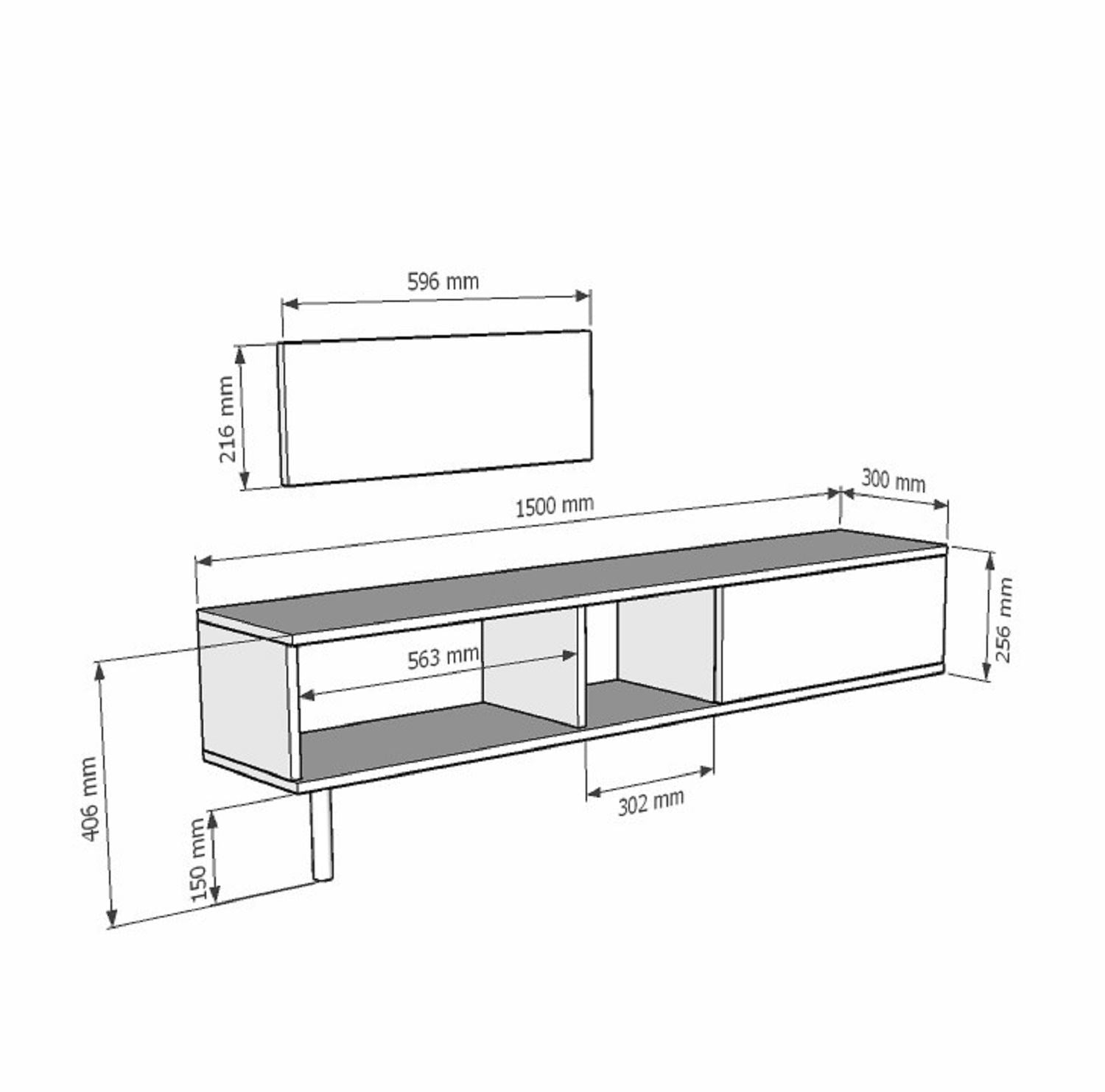 Móvel de TV – 150 cm – Branco – MDF