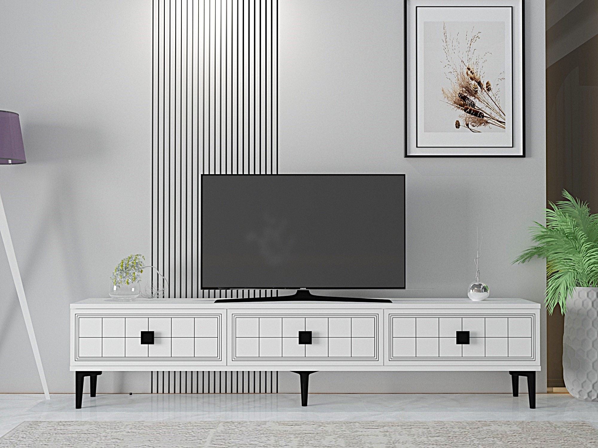 Móvel de TV – 180 cm – Branco – MDF