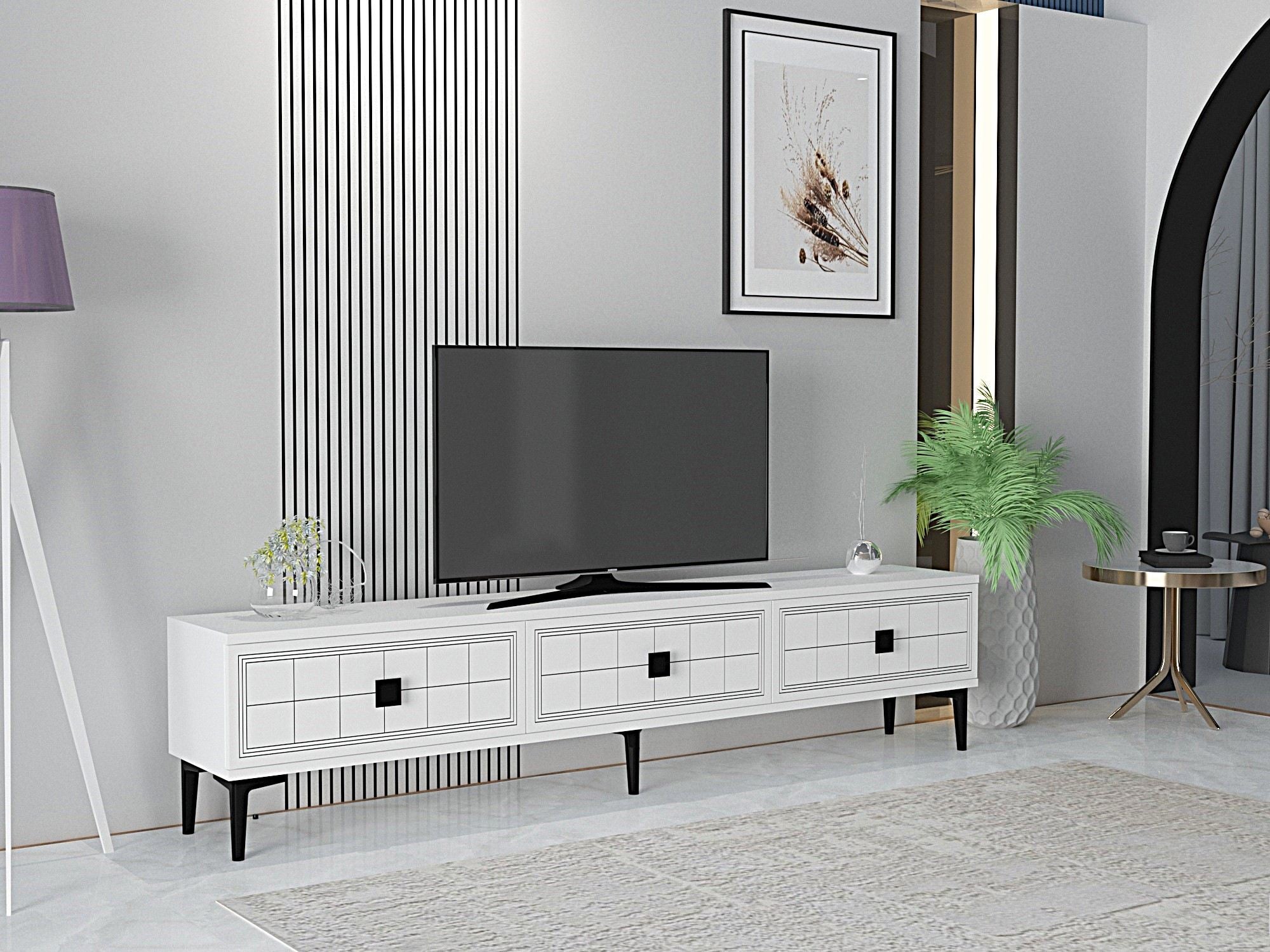 Móvel de TV – 180 cm – Branco – MDF